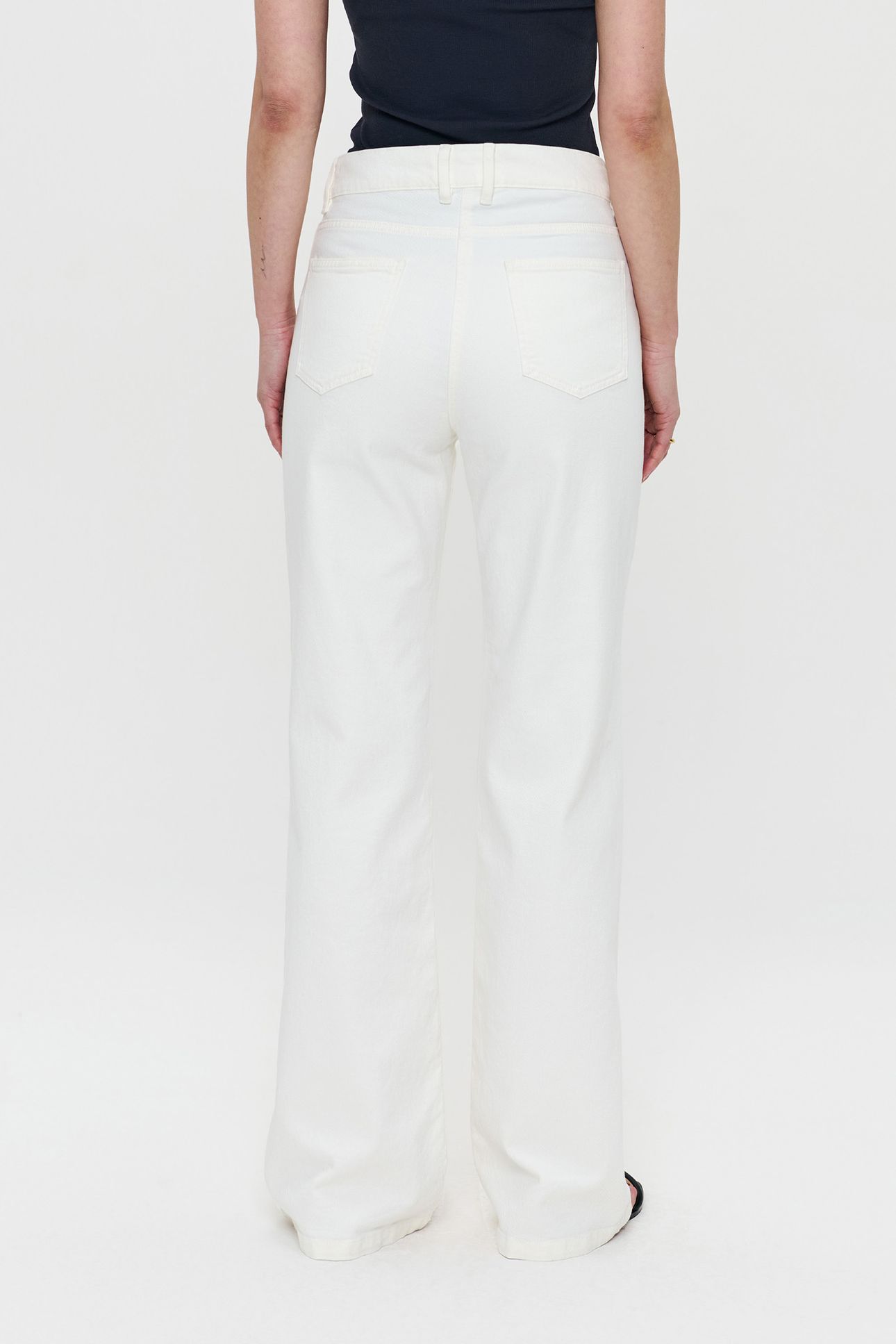 FLARED TWILL PANTS OFF WHITE 2