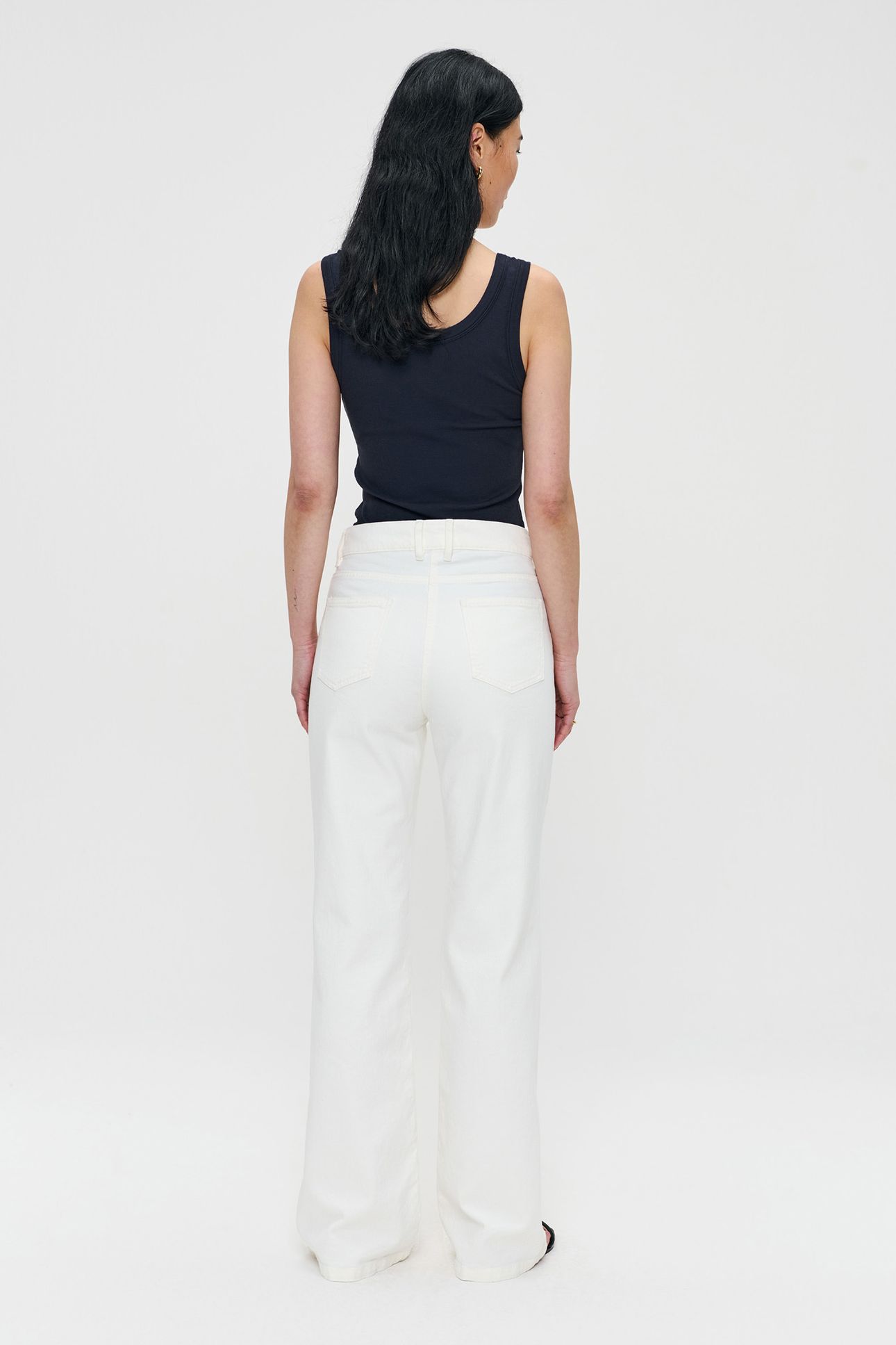 FLARED TWILL PANTS OFF WHITE 4