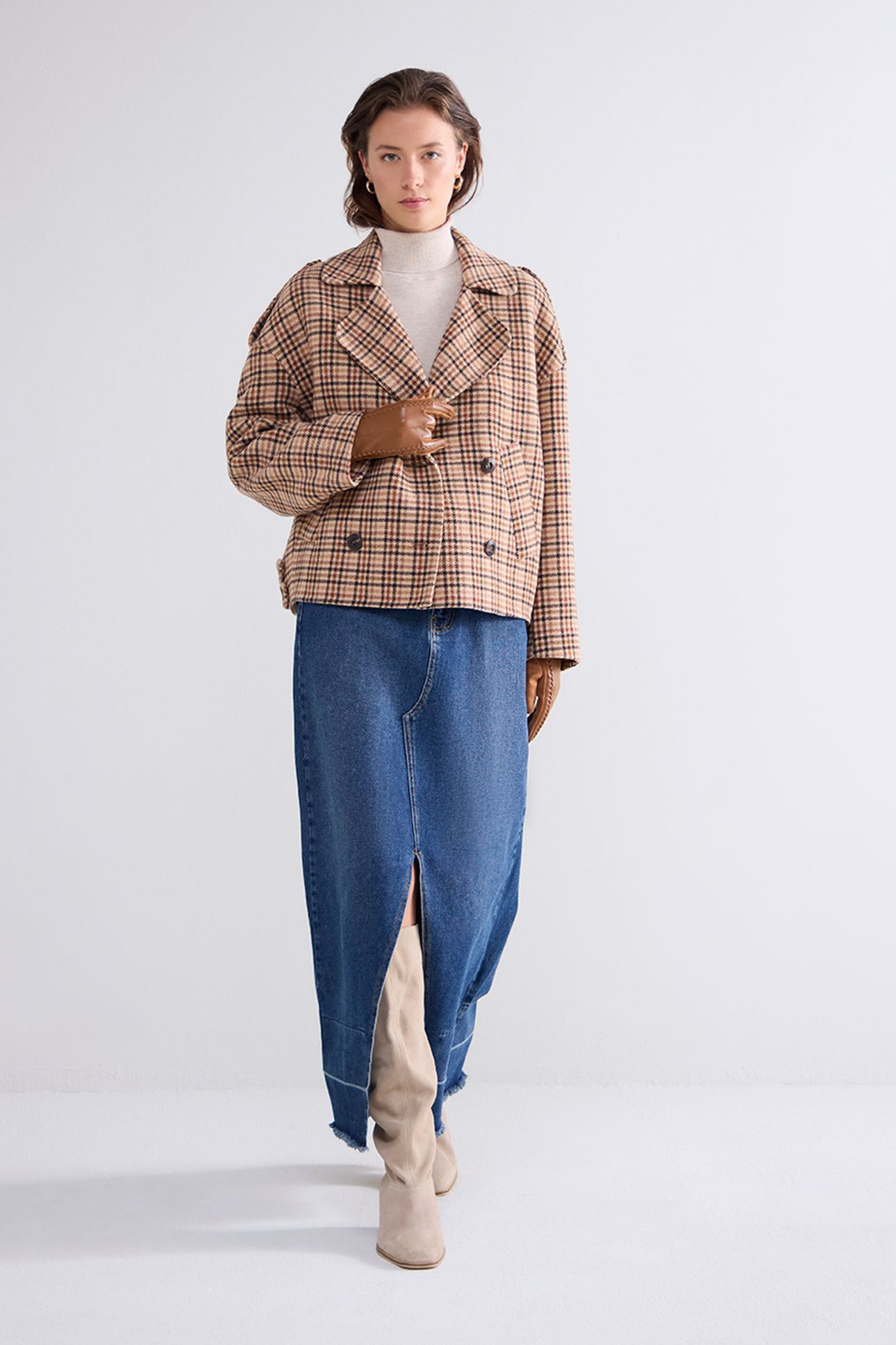 SHORT JACKET CHECK WOOL MULTICOLOUR 2