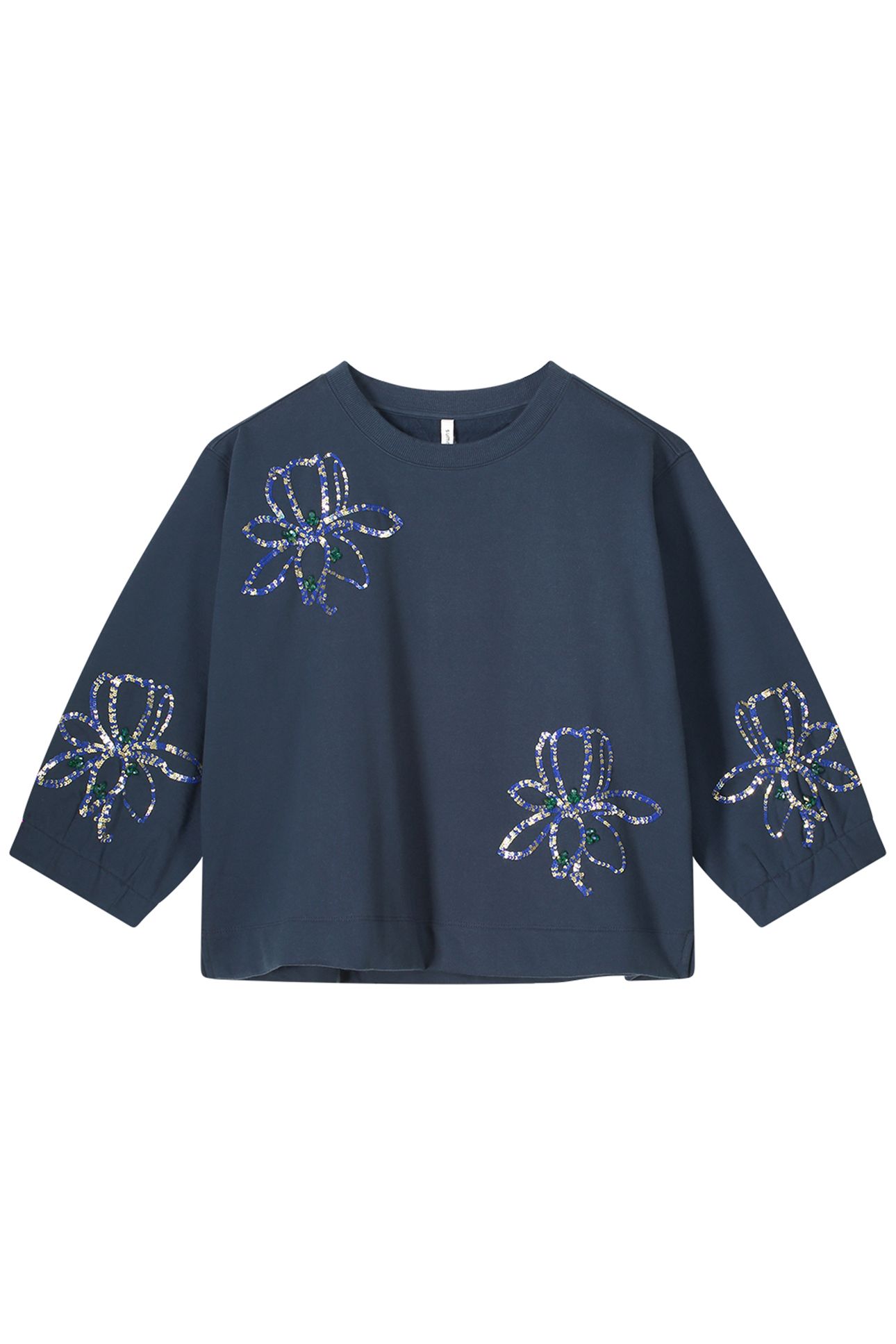 3/4 SLEEVE SWEATSHIRT EMBELLISHED SWEAT MIDNIGHT BLUE 3