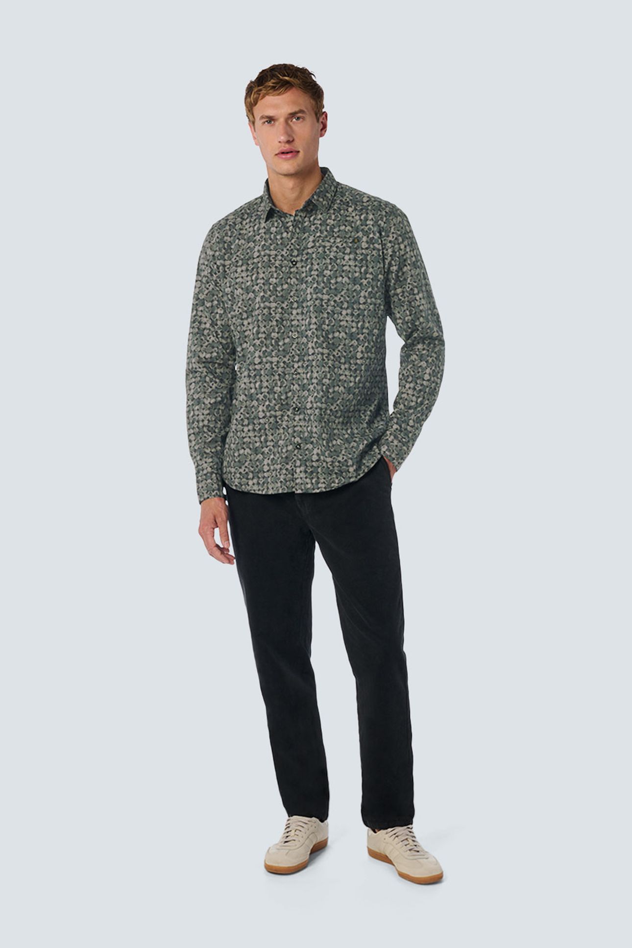 SHIRT STRETCH ALLOVER PRINTED DARK GREEN 3