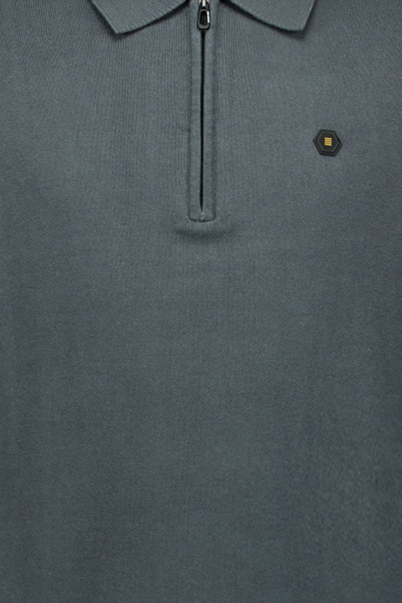 PULLOVER POLO HALF ZIPPER SOLID KNIT DARK STEEL 3