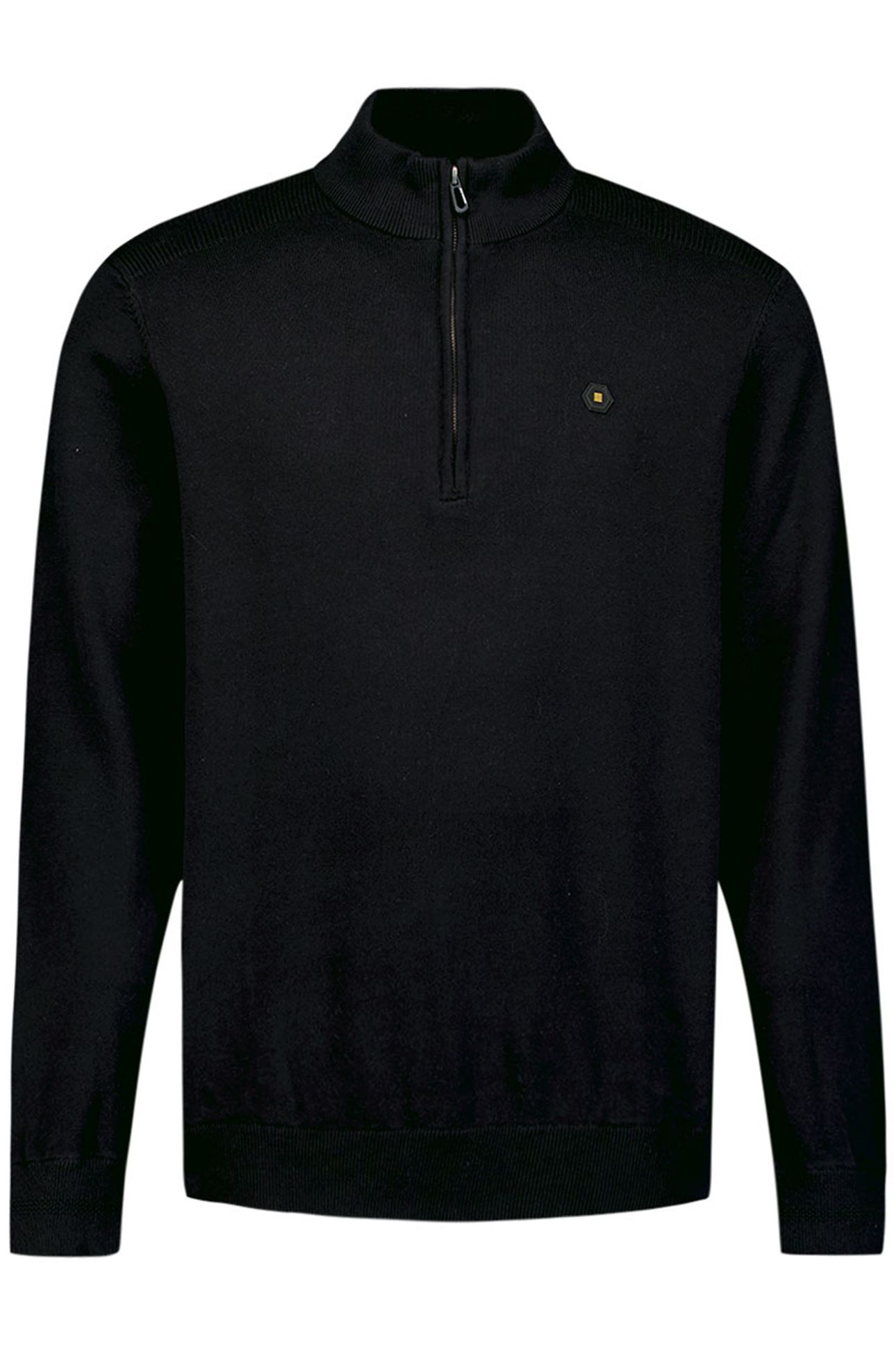 PULLOVER HALF ZIPPER SOLID KNIT BLACK 1