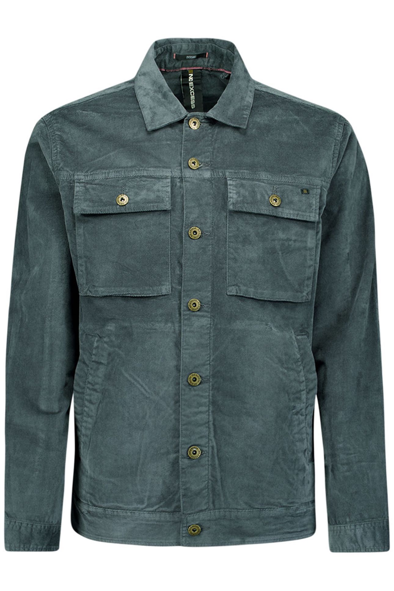 OVERSHIRT BUTTON CLOSURE FINE CORDUROY STRETCH DARK STEEL 1