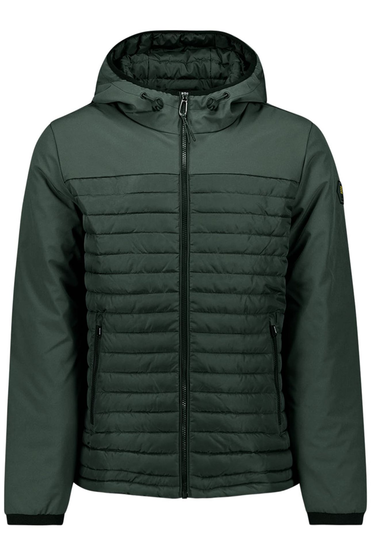 JACKET SHORT FIT HOODED PADDED DARK STEEL 1