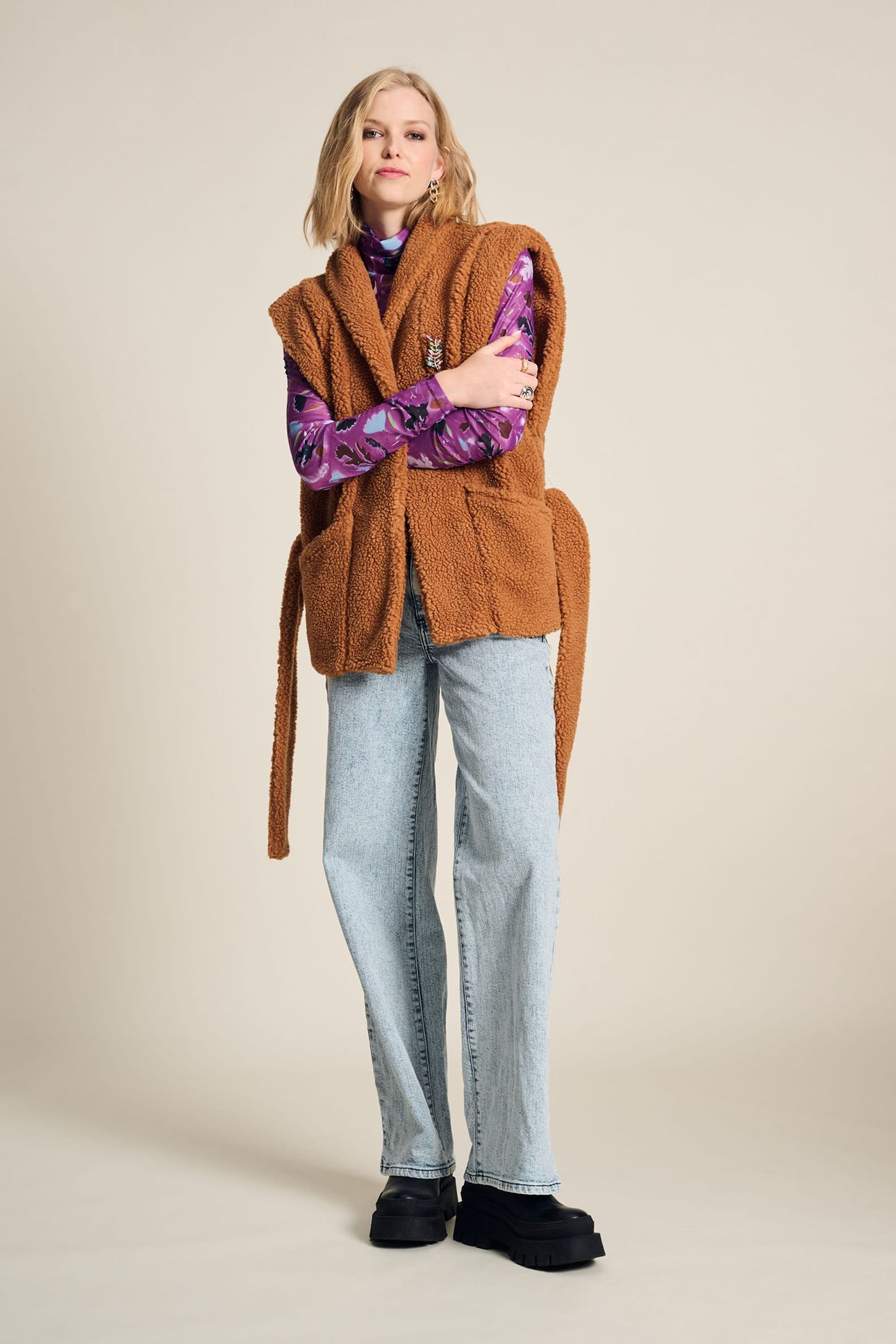 GILET - TEDDY SUGAR BROWN 1