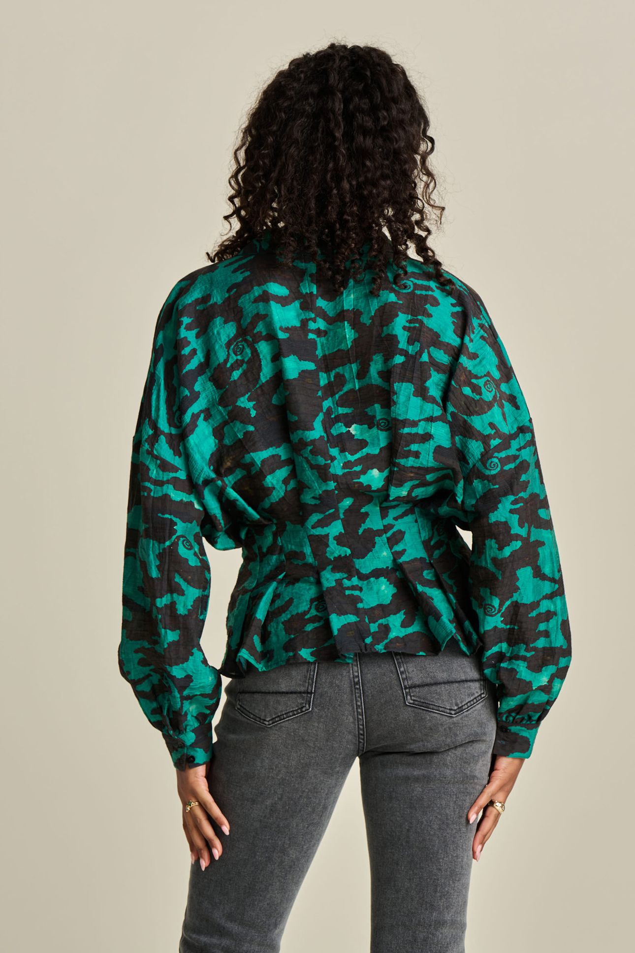 BLOUSE - CAMO TEAL GREEN 2