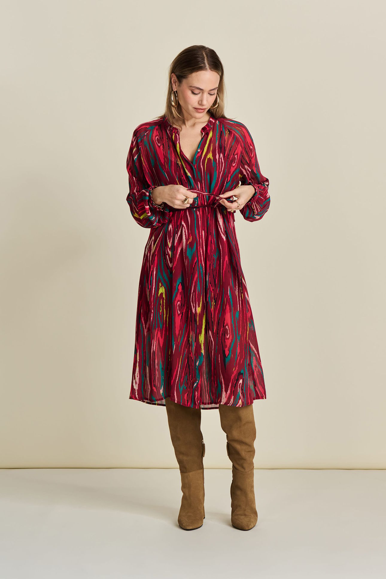 DRESS - WOODY BURGUNDY RED 1