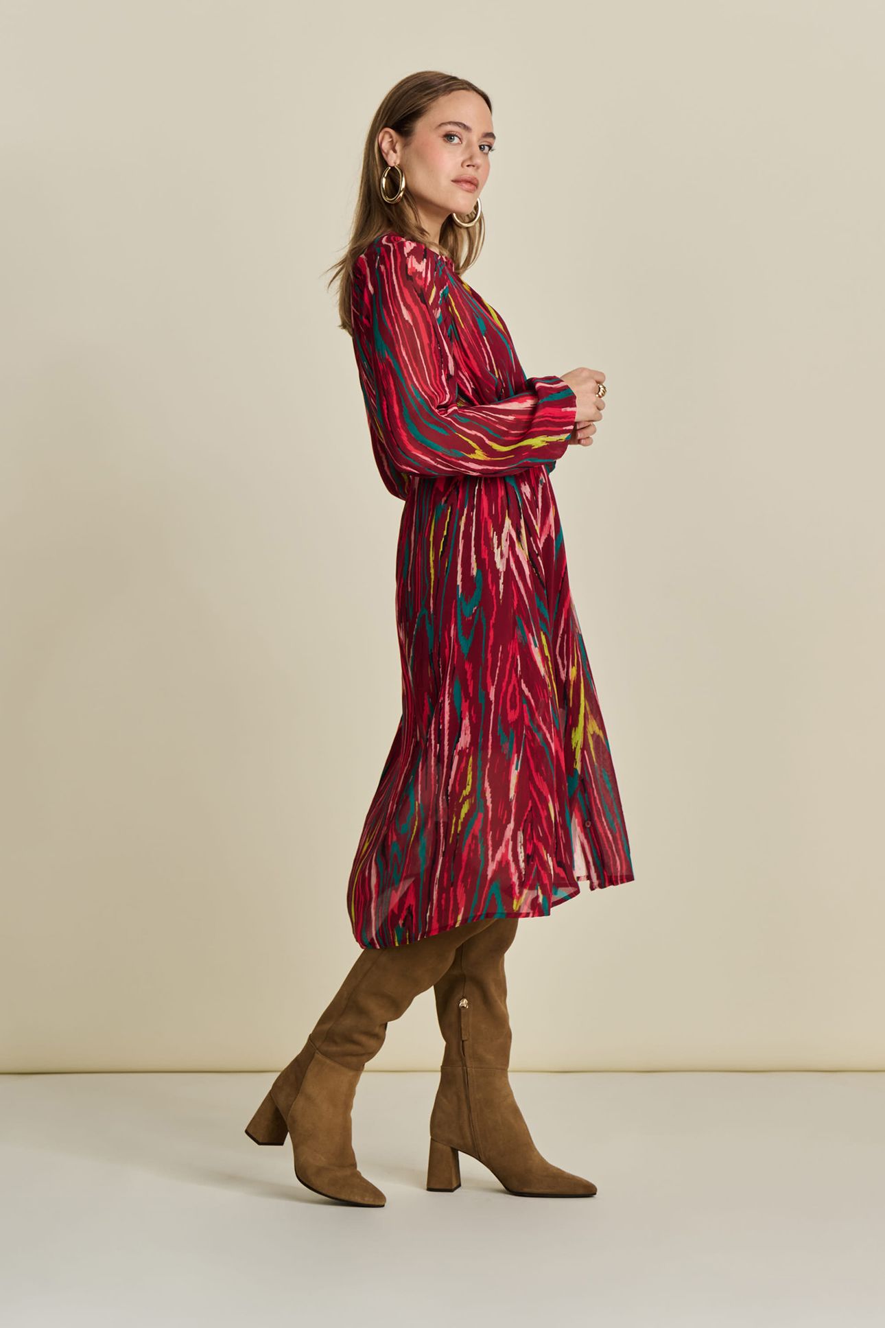 DRESS - WOODY BURGUNDY RED 4