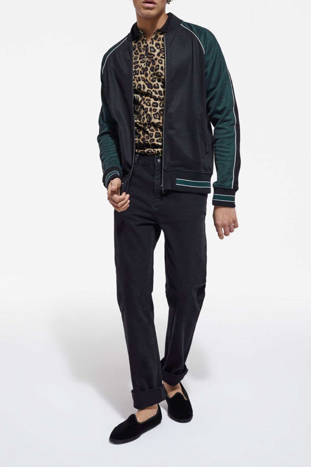 ZIP-UP SWEATSHIRT WITH RAGLAN SLEEVES VERT BOUTEILLE 1