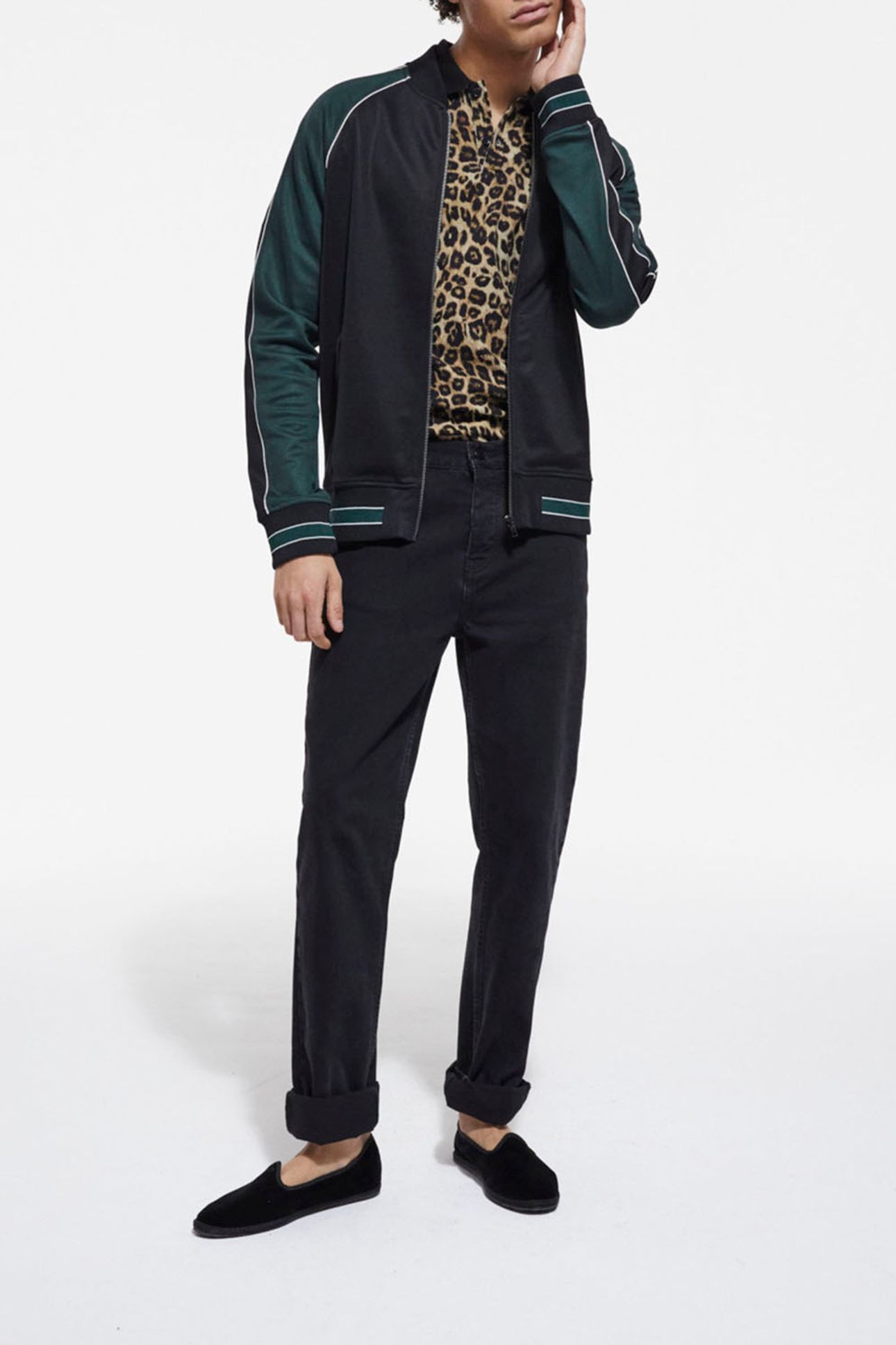 ZIP-UP SWEATSHIRT WITH RAGLAN SLEEVES VERT BOUTEILLE 4