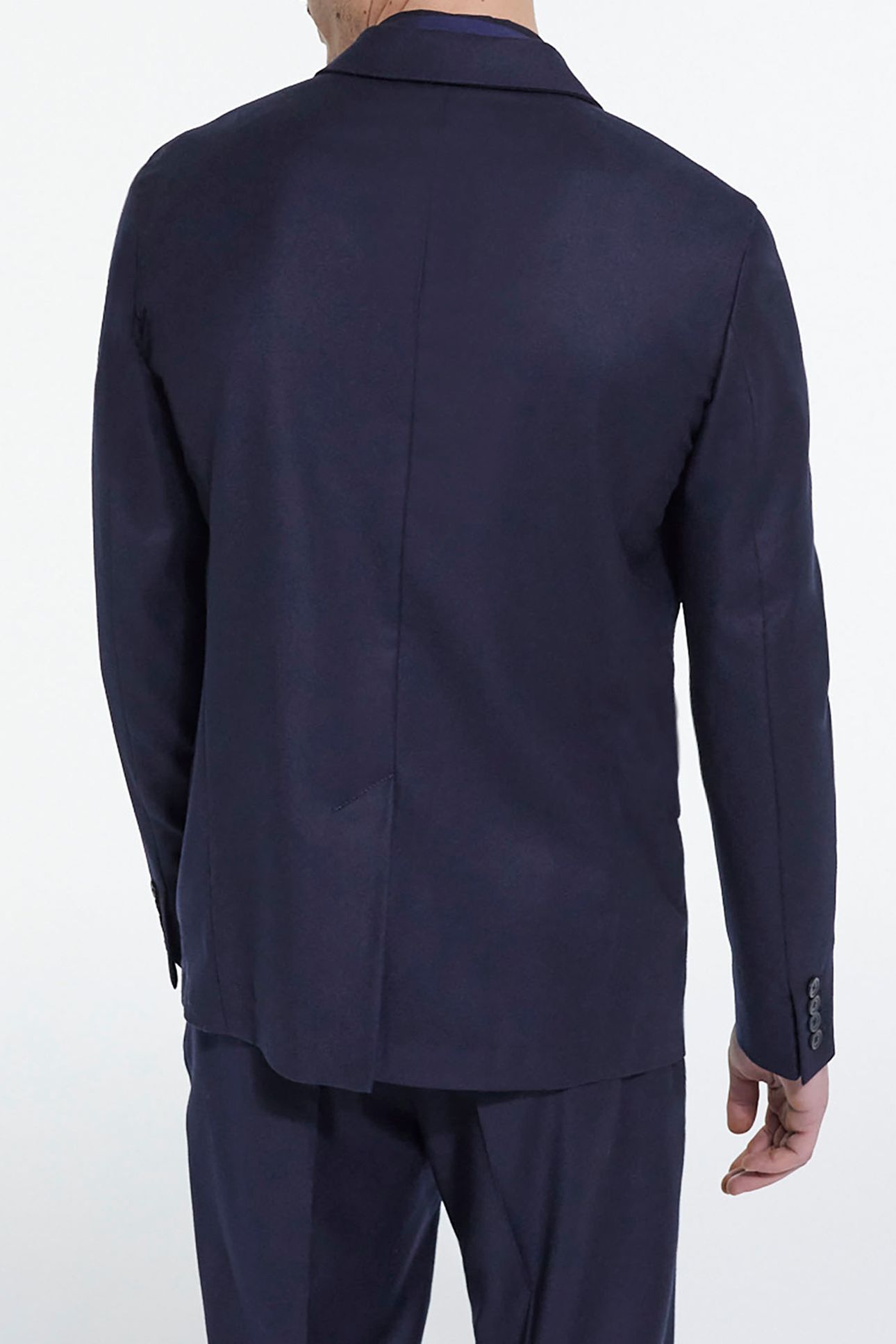 WOOL SUIT JACKET WITH FLAP POCKETS NAVY 2