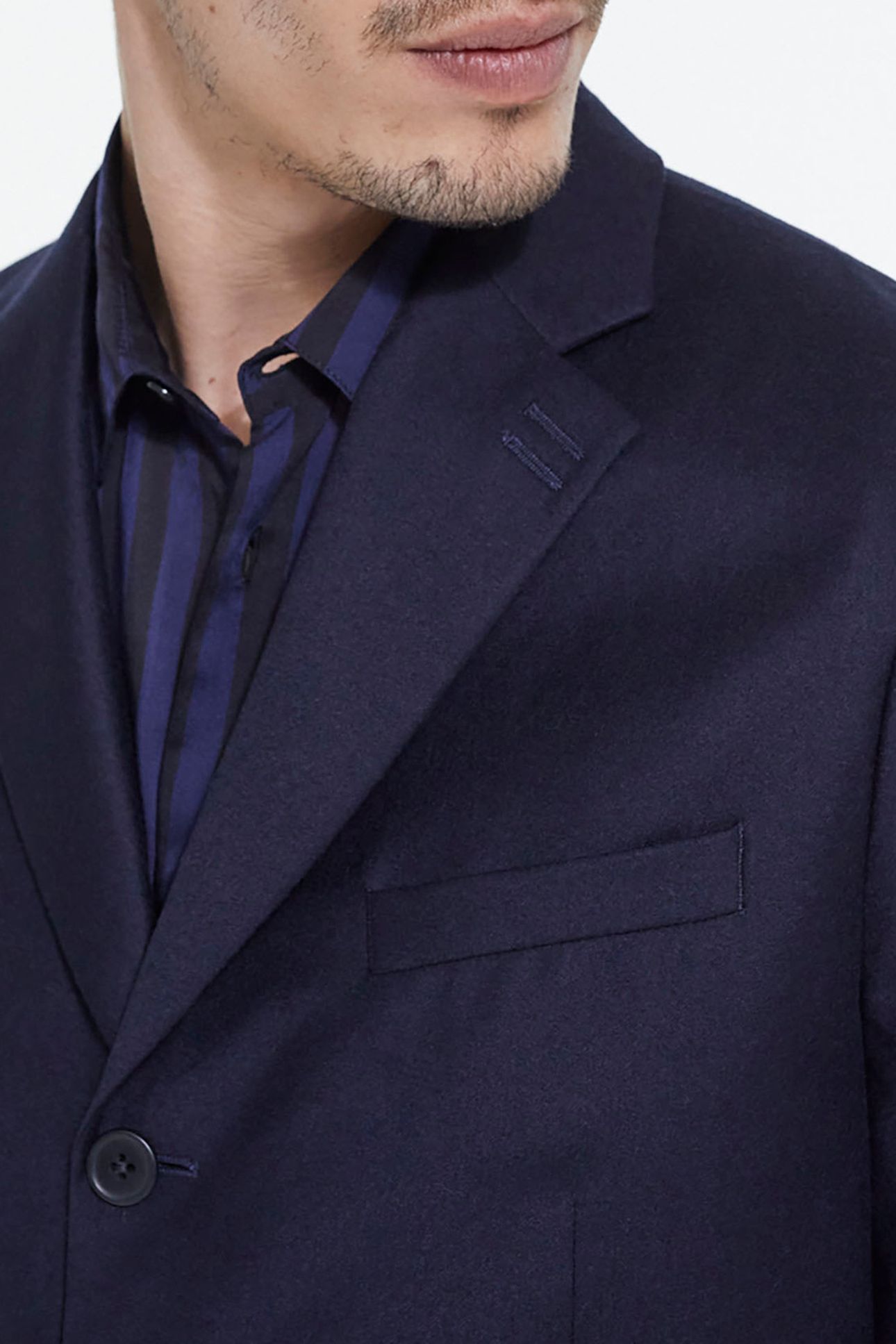 WOOL SUIT JACKET WITH FLAP POCKETS NAVY 7