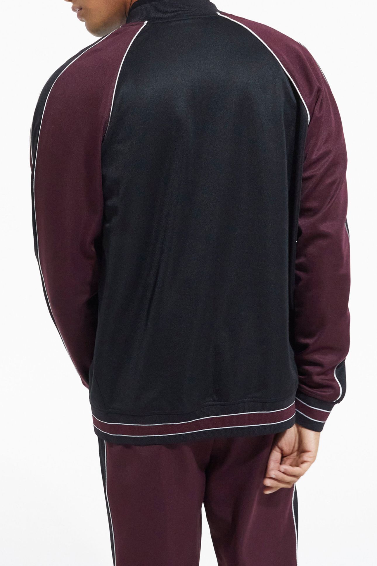 ZIP-UP SWEATSHIRT WITH RAGLAN SLEEVES BURGUNDY 2