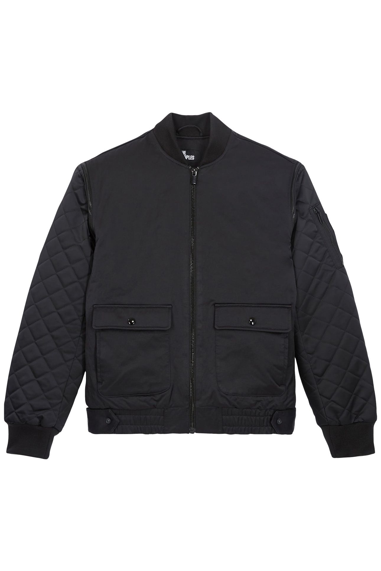 BOMBER BI-MATERIAL SATIN WITH REFLECTIVE DETAILS BLACK 1