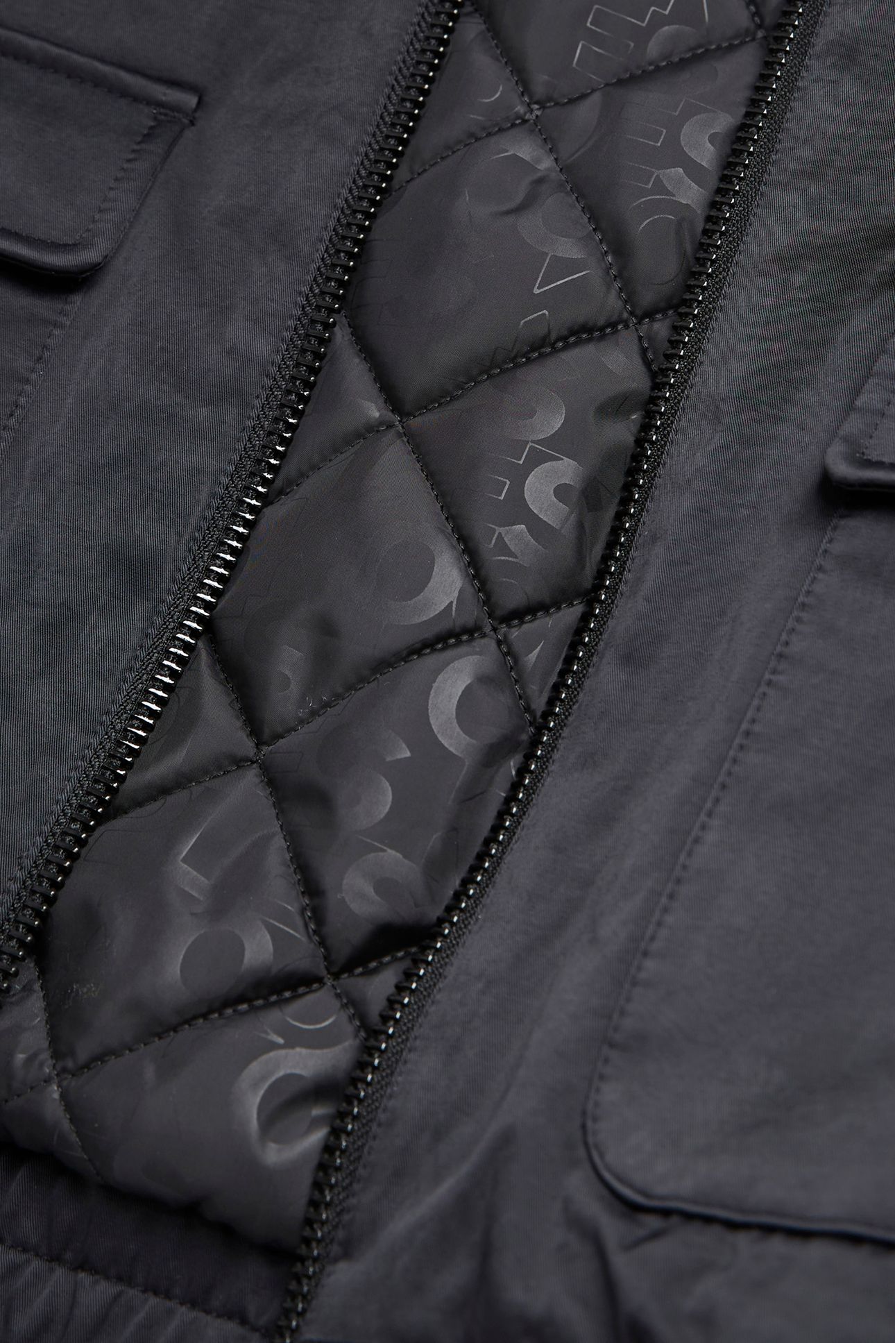 BOMBER BI-MATERIAL SATIN WITH REFLECTIVE DETAILS BLACK 2