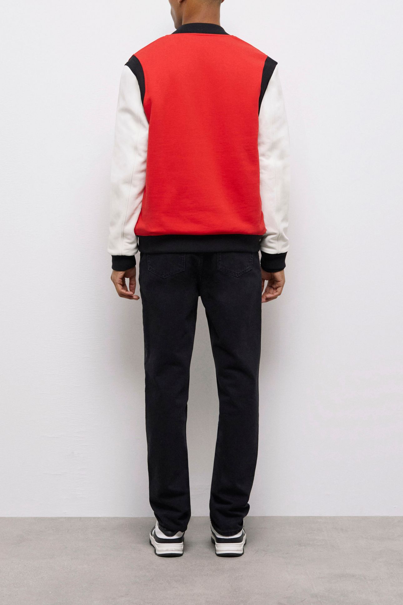 TEDDY WITH LEATHER SLEEVE AND K EMBROIDERY RED/WHITE 2
