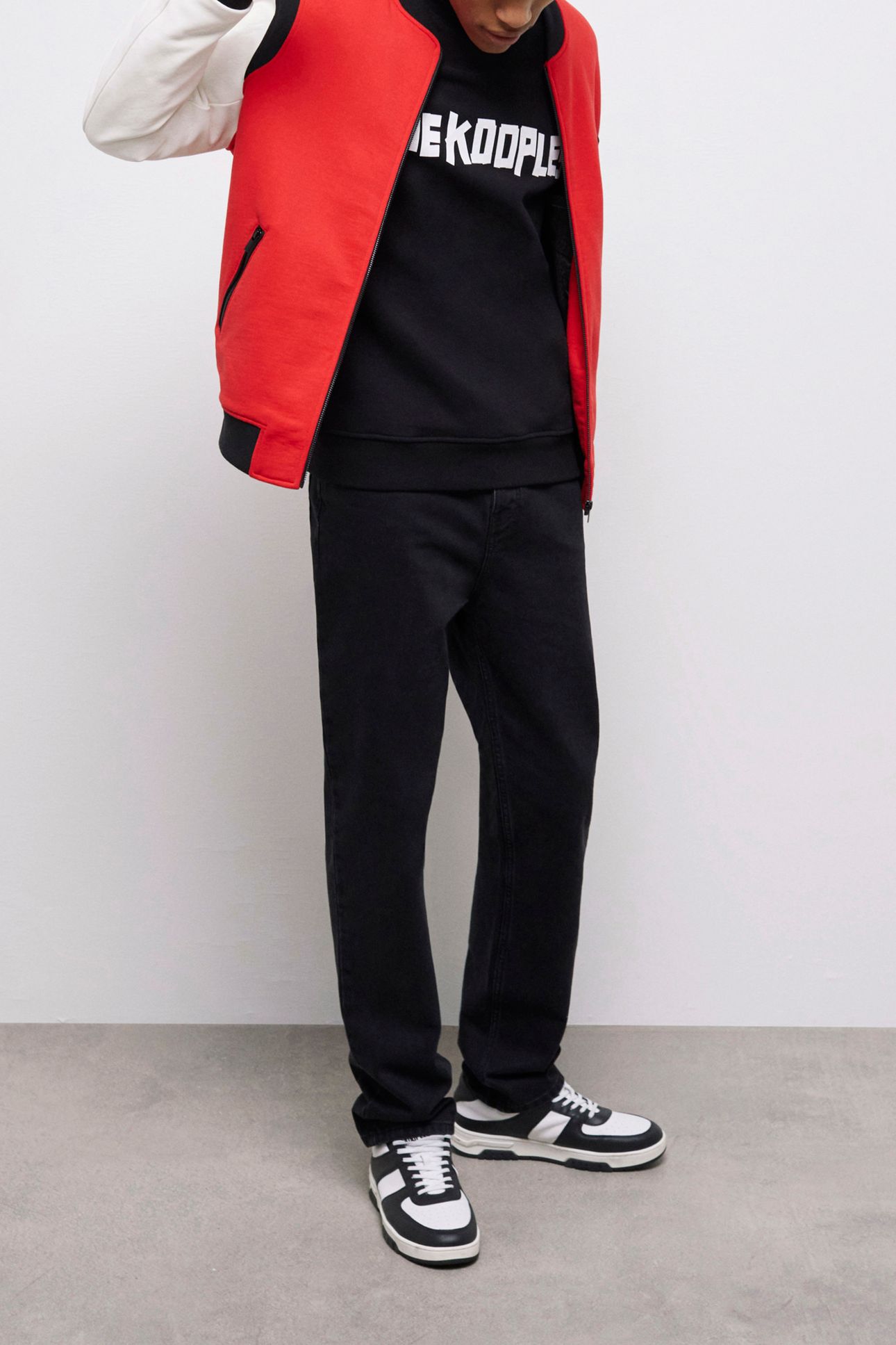 TEDDY WITH LEATHER SLEEVE AND K EMBROIDERY RED/WHITE 5