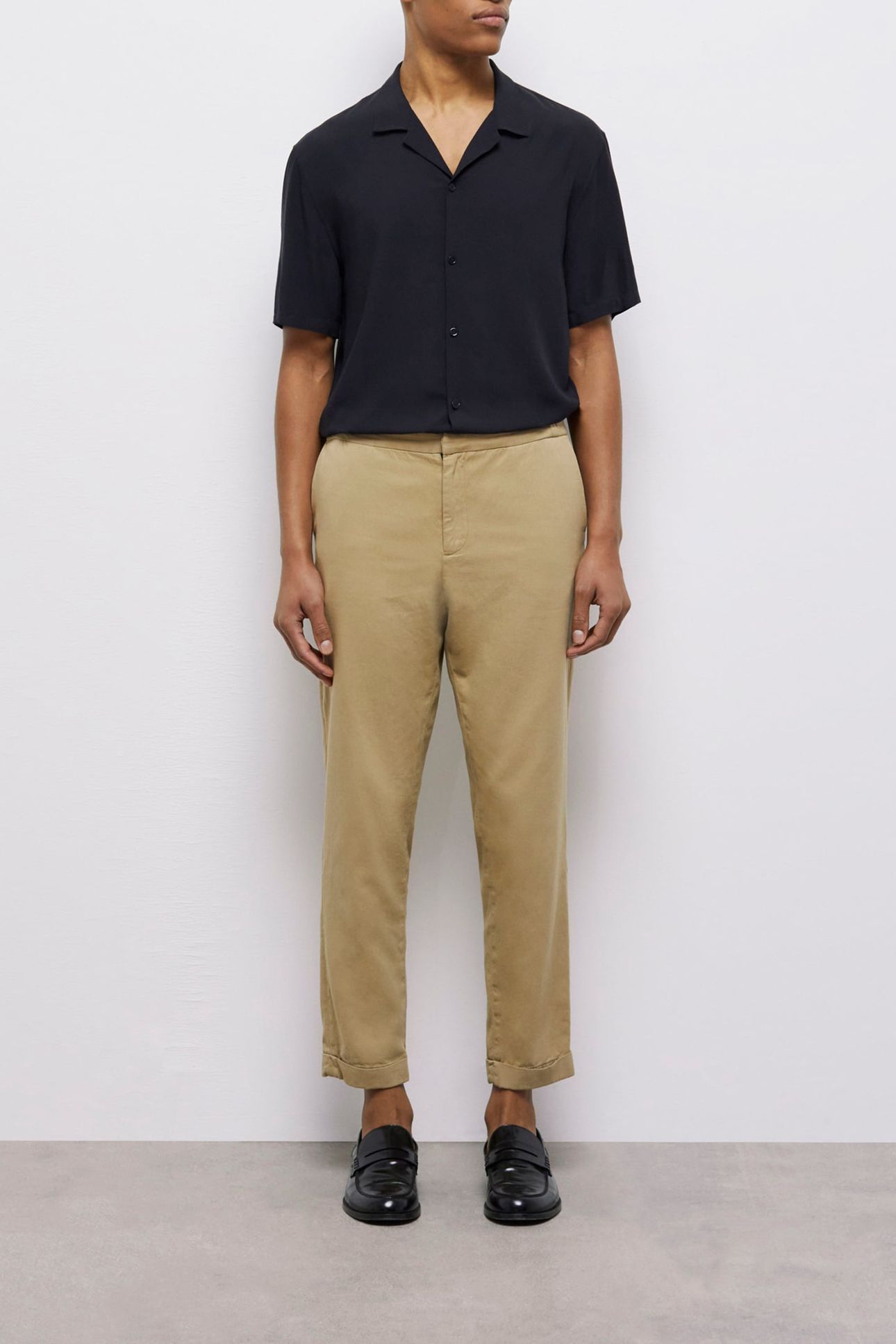 STRAIGHT PANTS WITH SEMI-ELASTICATED WAISTBAND BEIGE 1