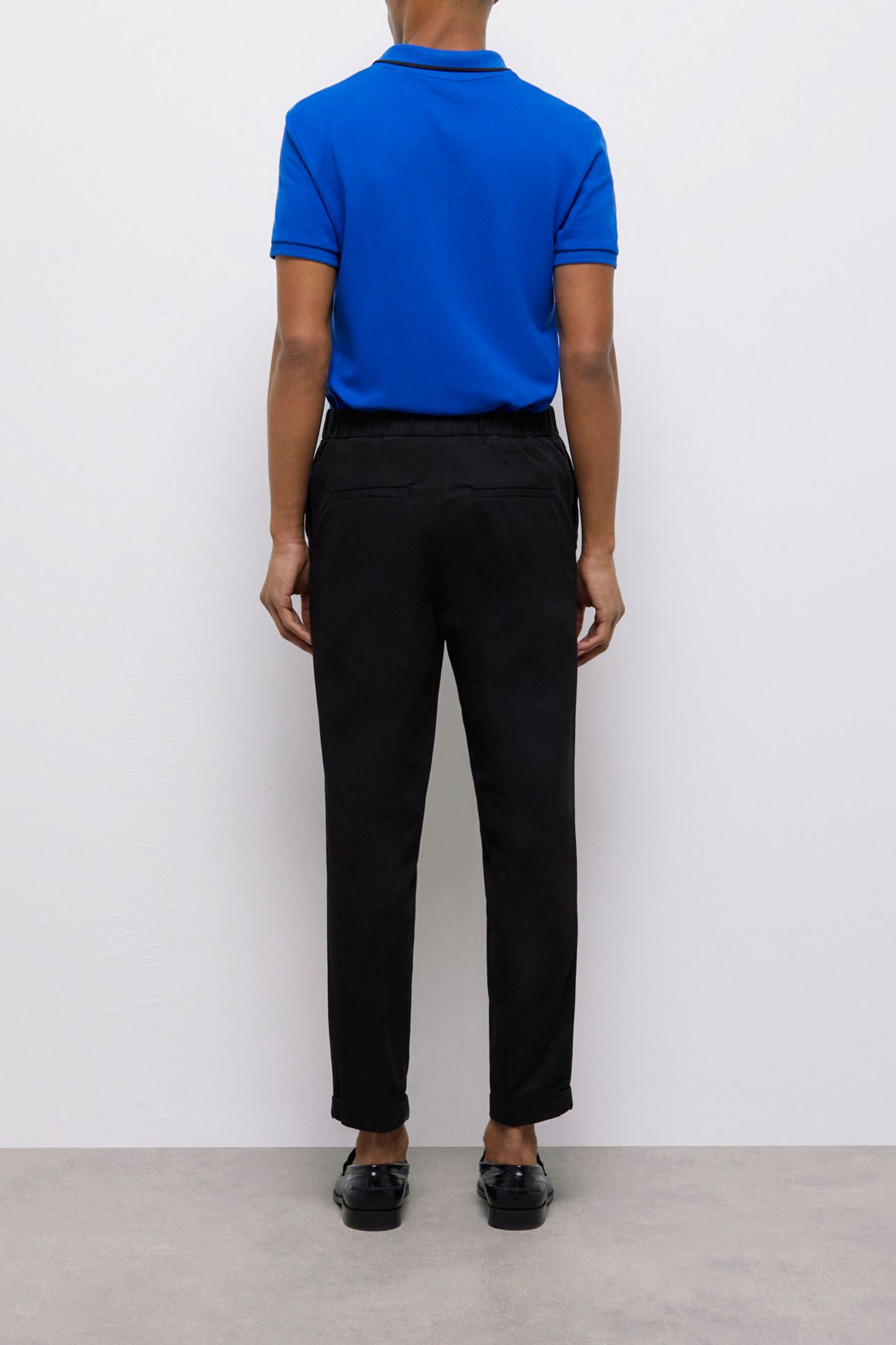 STRAIGHT PANTS WITH SEMI-ELASTICATED WAISTBAND BLACK 2