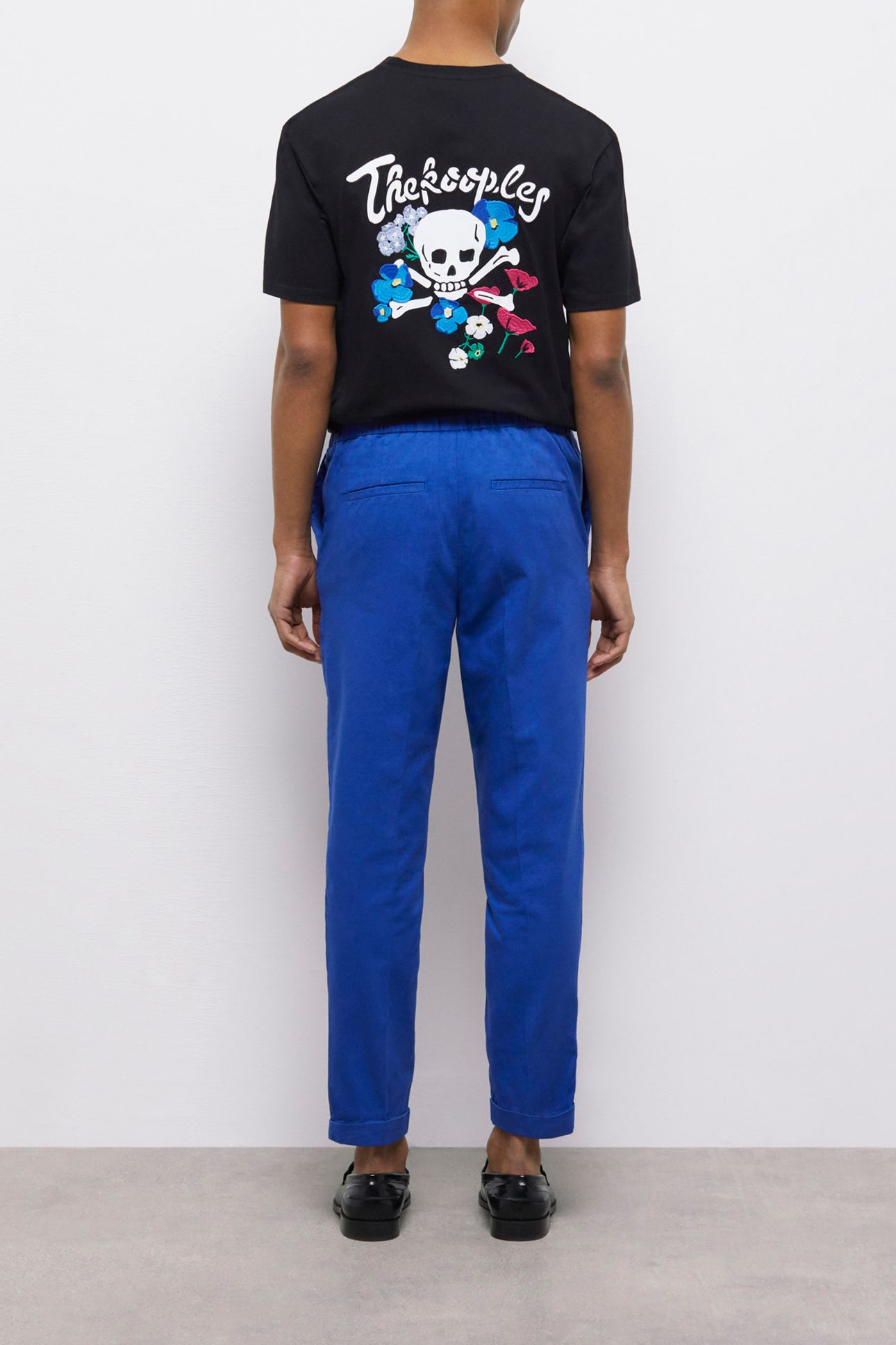 STRAIGHT PANTS WITH SEMI-ELASTICATED WAISTBAND BLUE 2