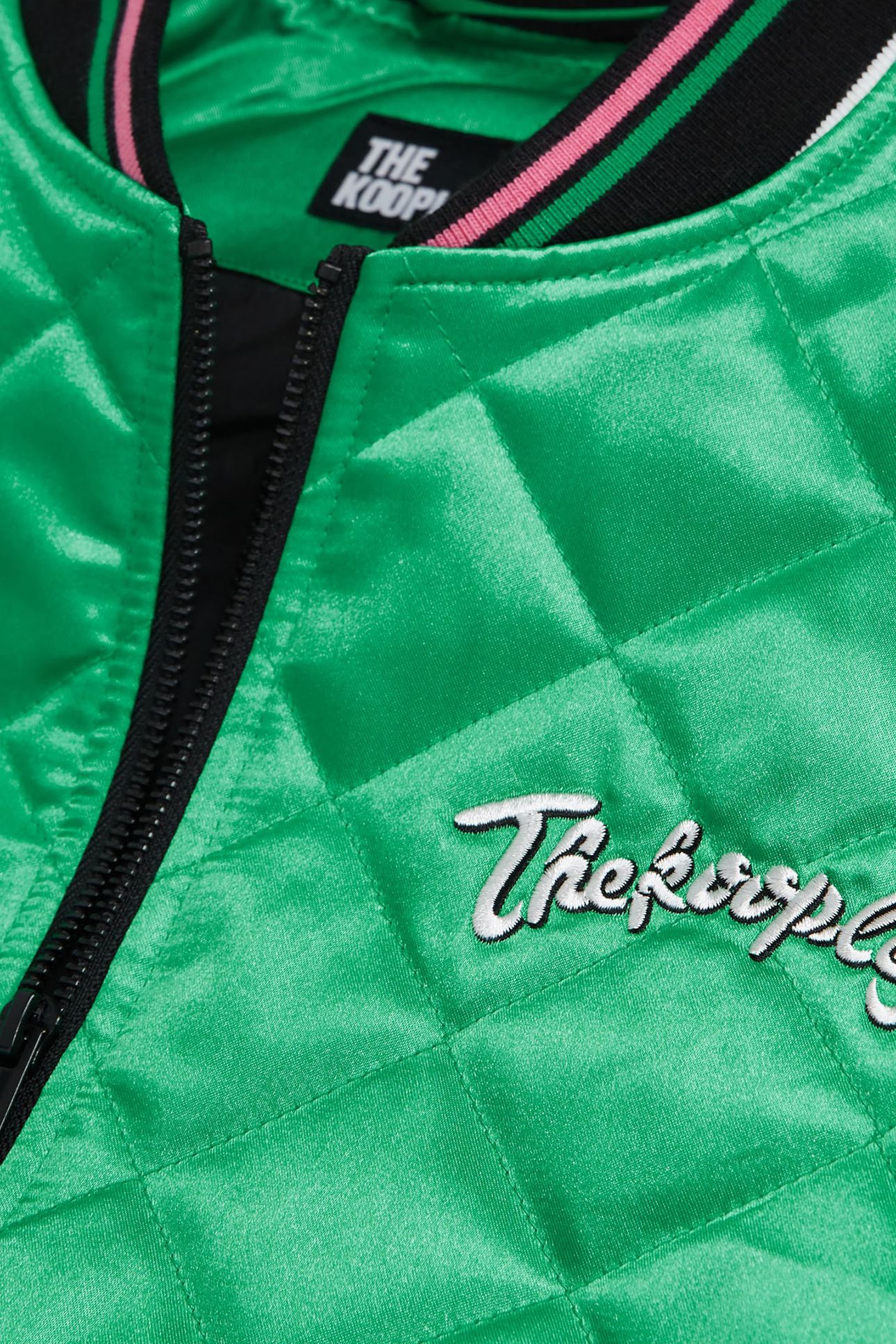 BOMBER BRODERIE FLOWER SKULL GREEN-WHITE 6