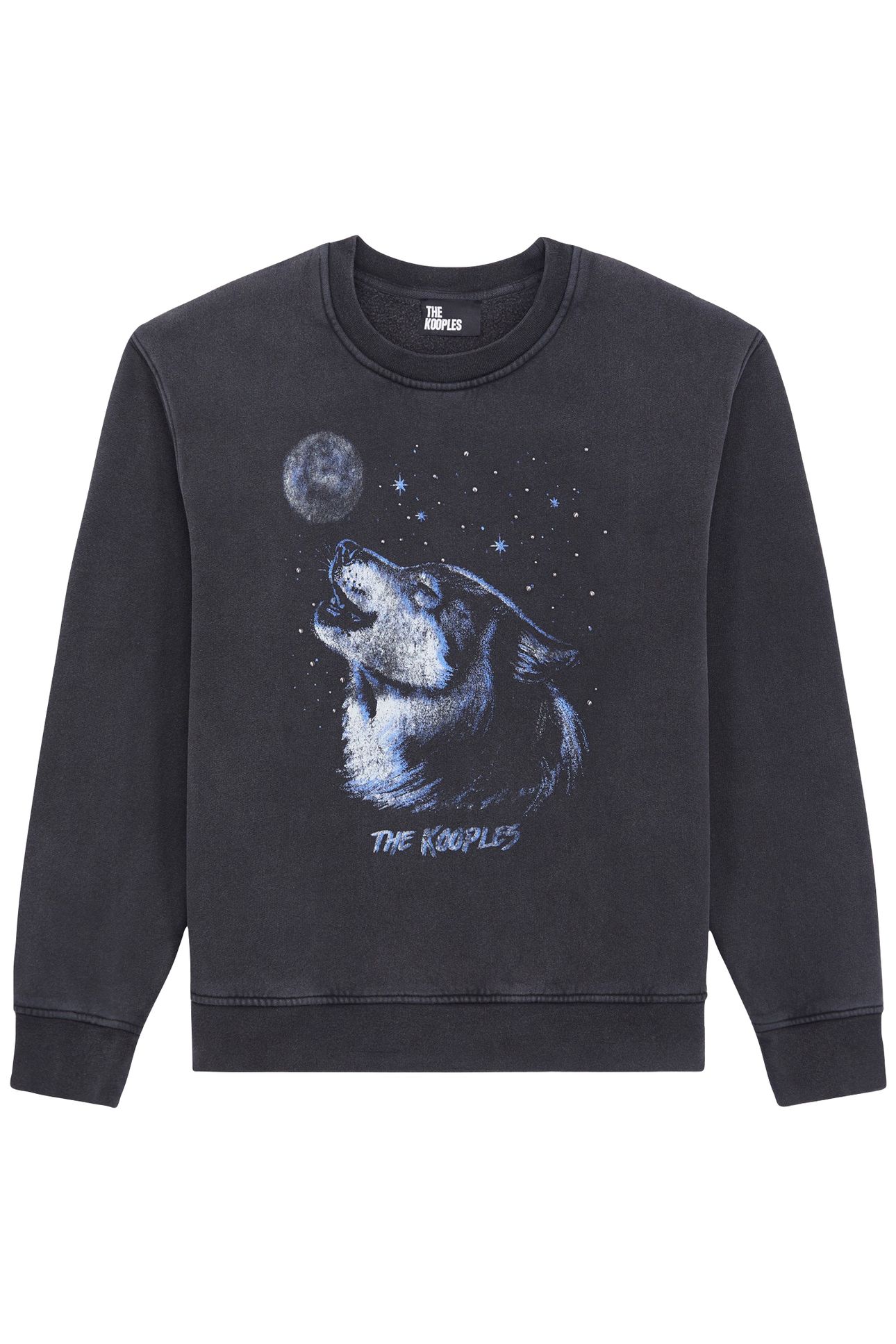 SWEAT WASH WITH WOLF PRINT BLACK WASHED 4