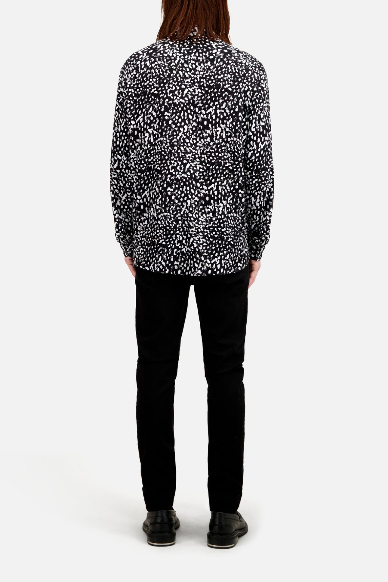 SLIM D LONG SLEEVE SHIRT BLACK-ECRU 3