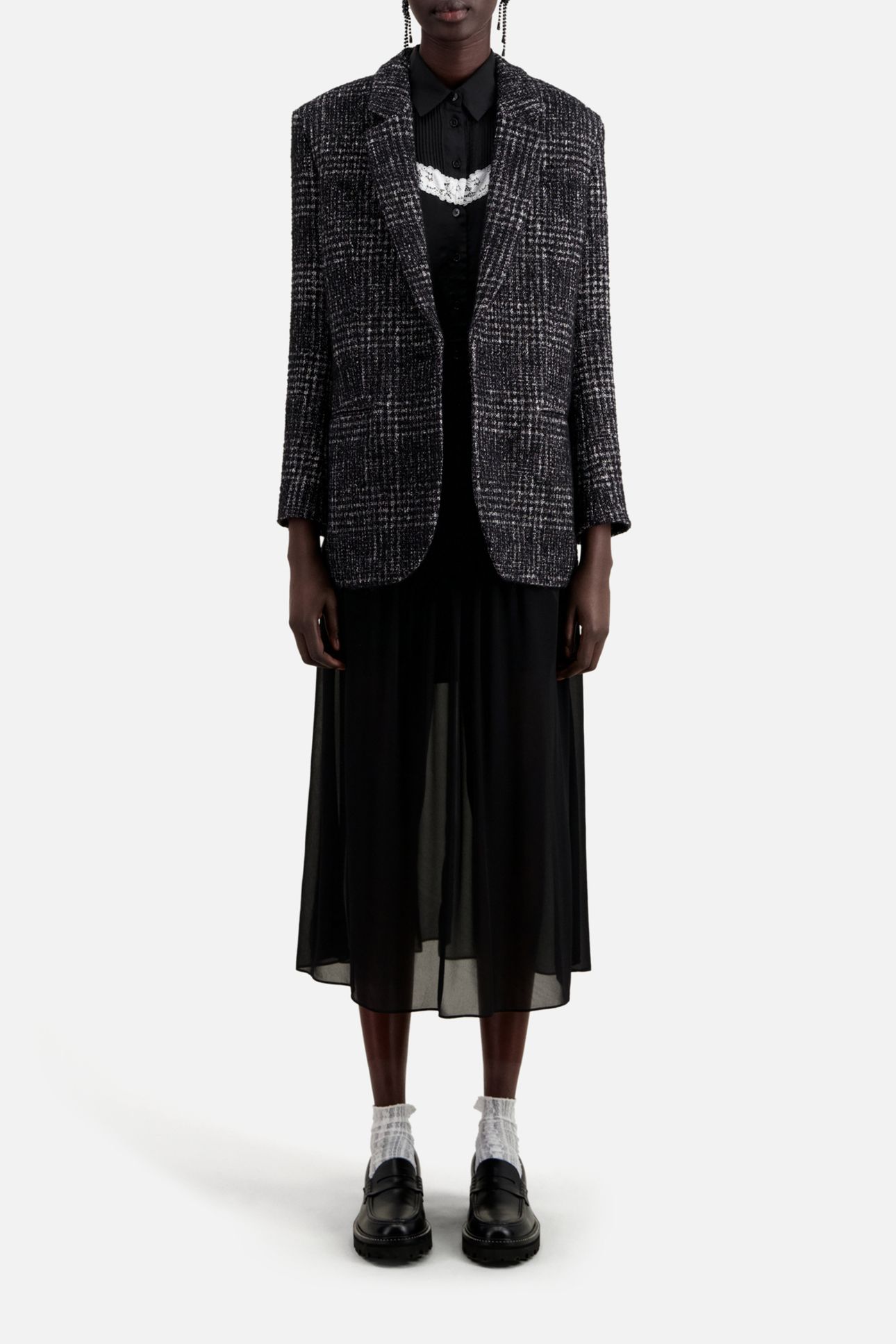 SUIT JACKET ONLY BLACK WHITE 2