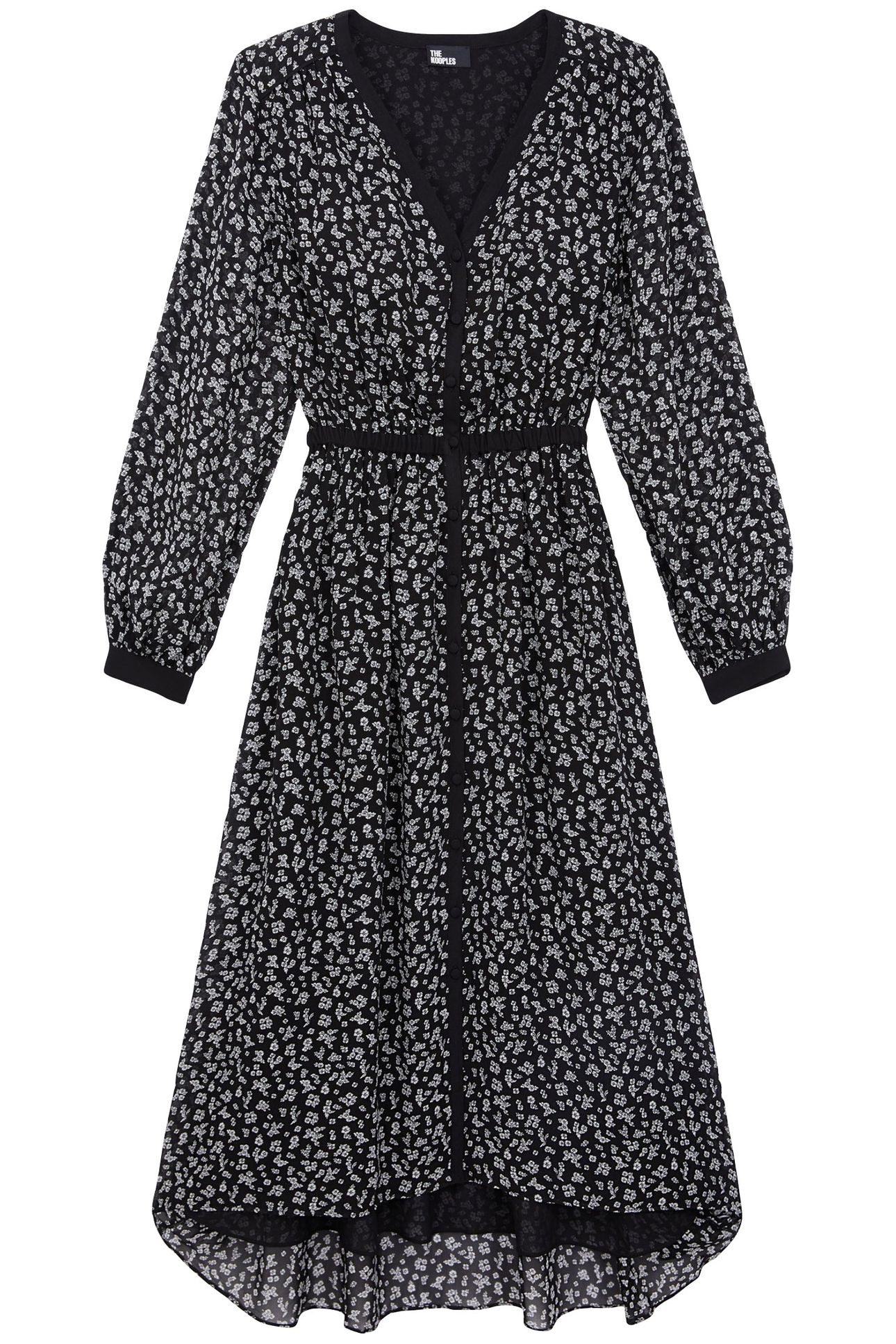 LONG DRESS WITH LONG SLEEVES BLACK-ECRU 3