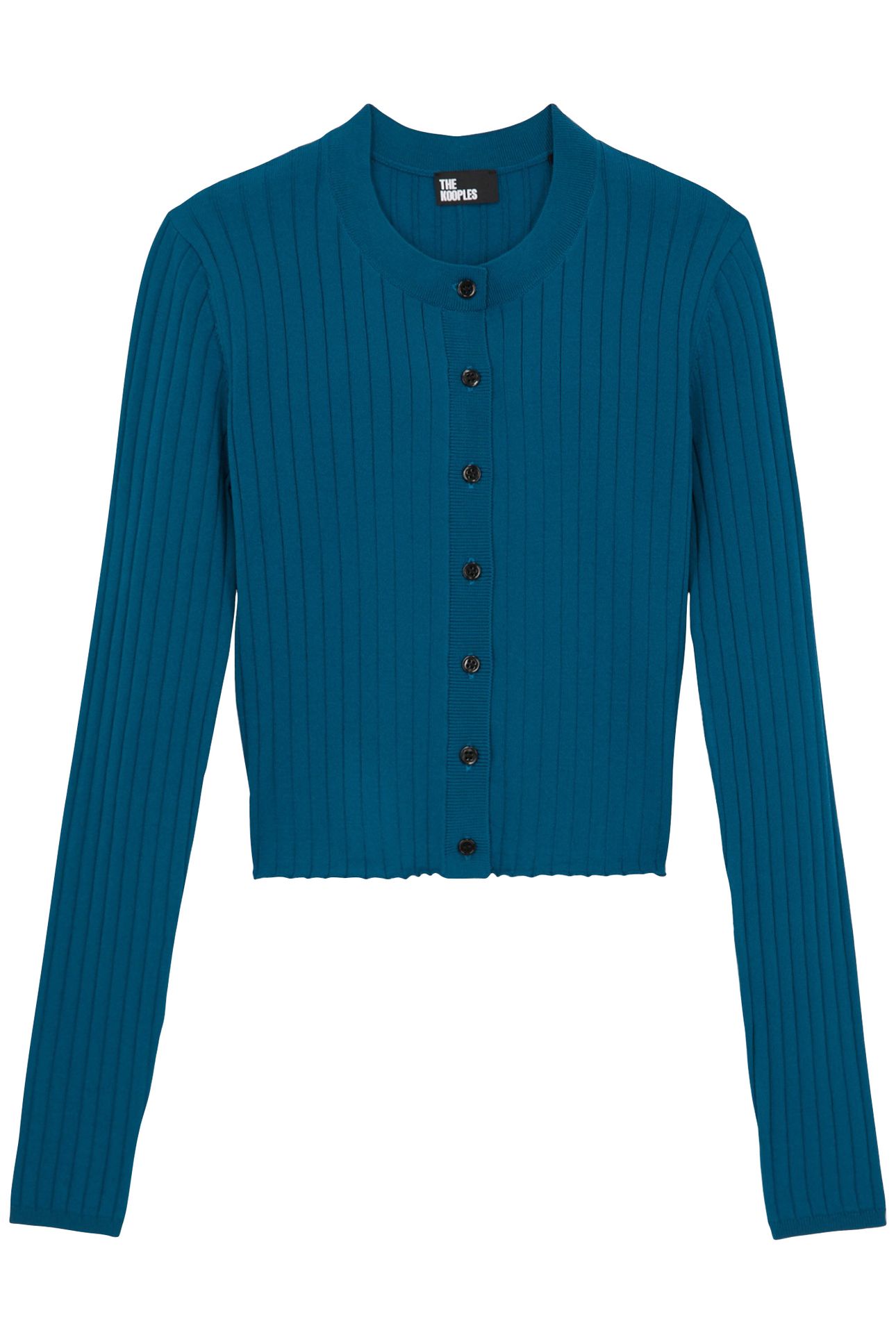 CROPPED CARDIGAN EN COTES MEDIUM BLUE 4