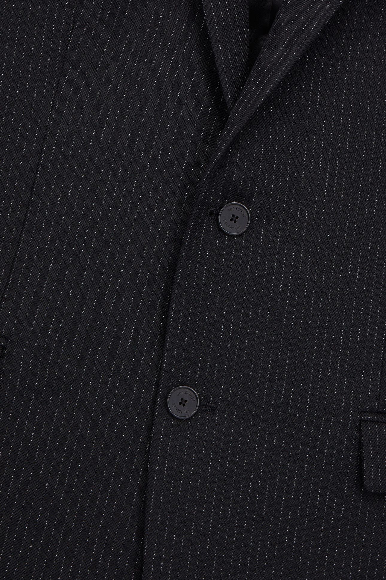STRAIGHT-FIT STRIPED SUIT JACKET BLACK-ECRU 5