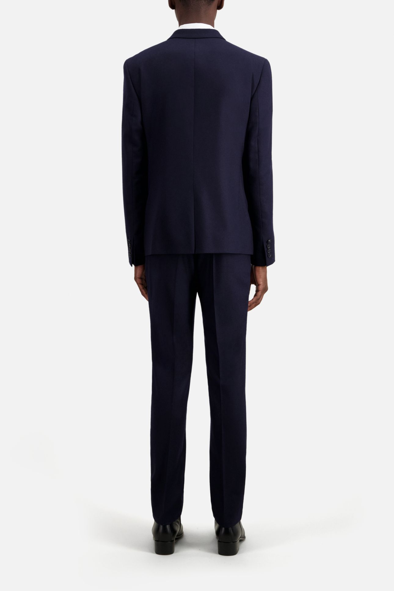 FITTED FLANNEL SUIT JACKET NAVY 3