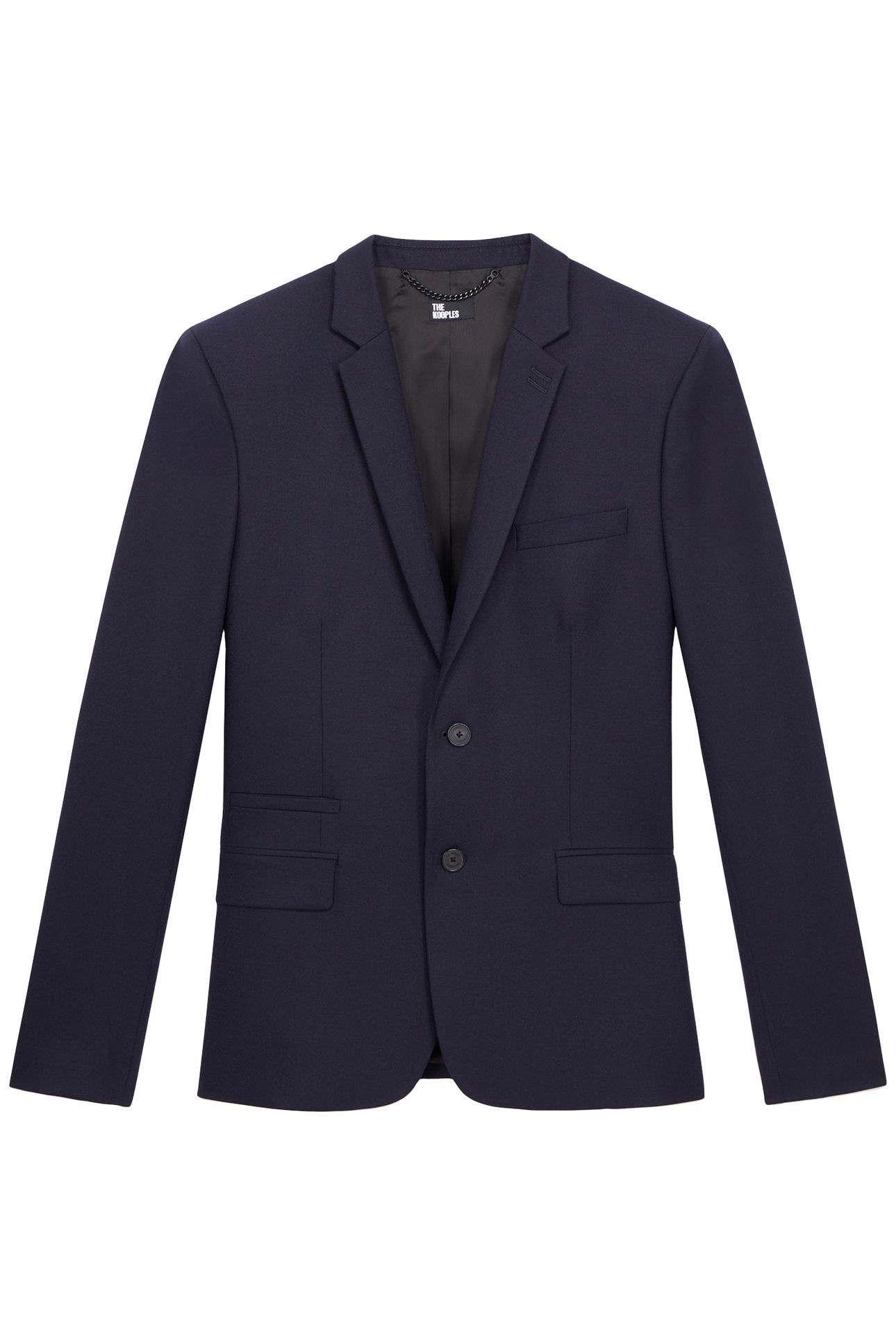 FITTED FLANNEL SUIT JACKET NAVY 4