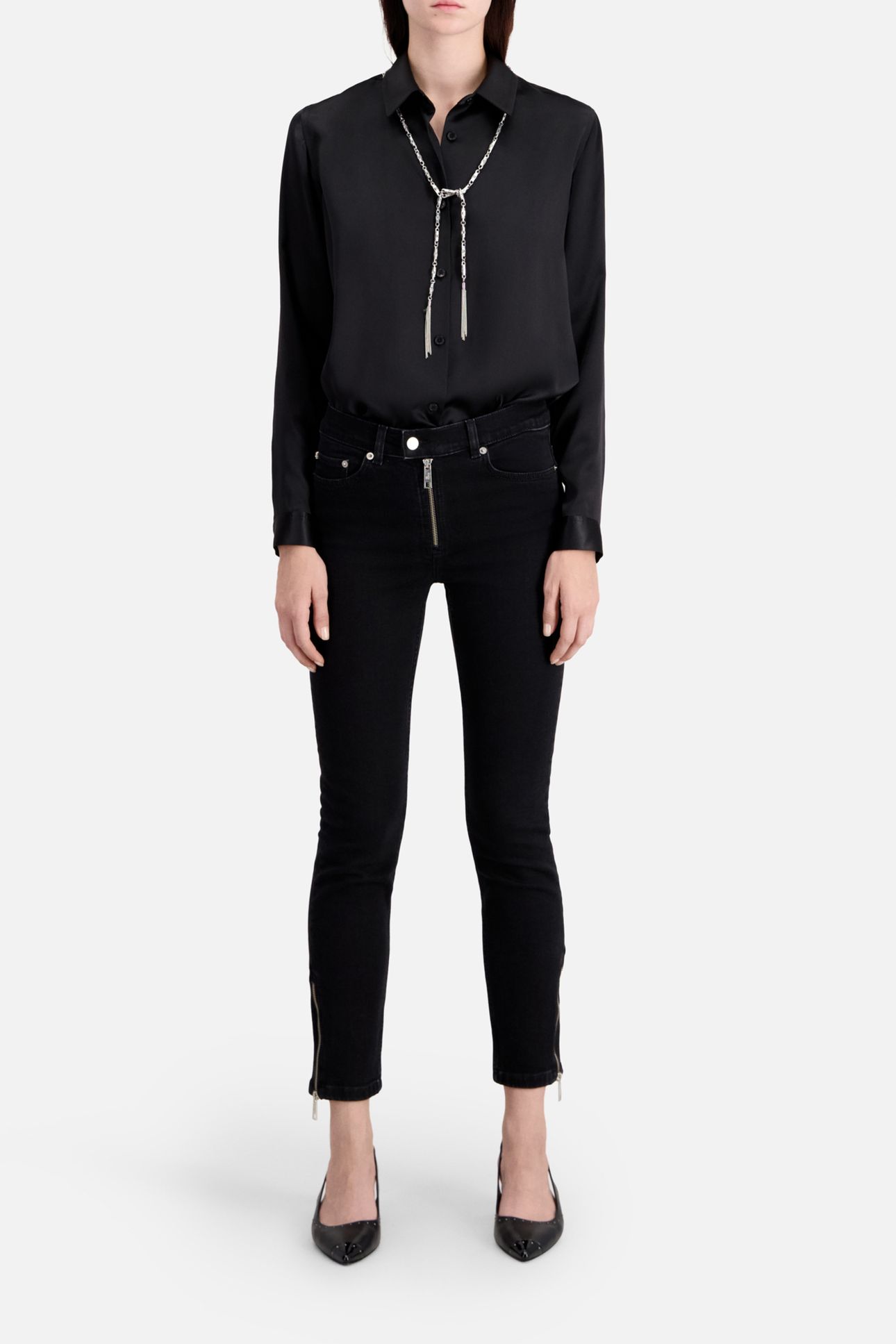 DENIM MOTORCYCLE JEANS WITH ZIPS 2