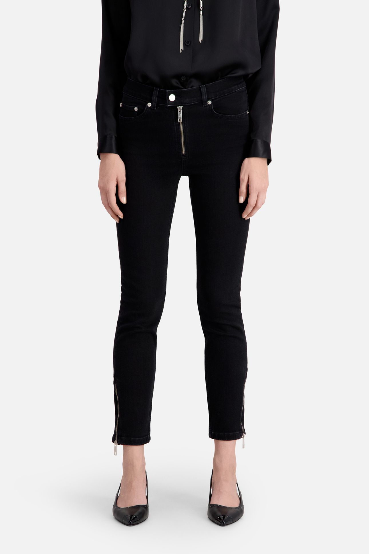 DENIM MOTORCYCLE JEANS WITH ZIPS 1