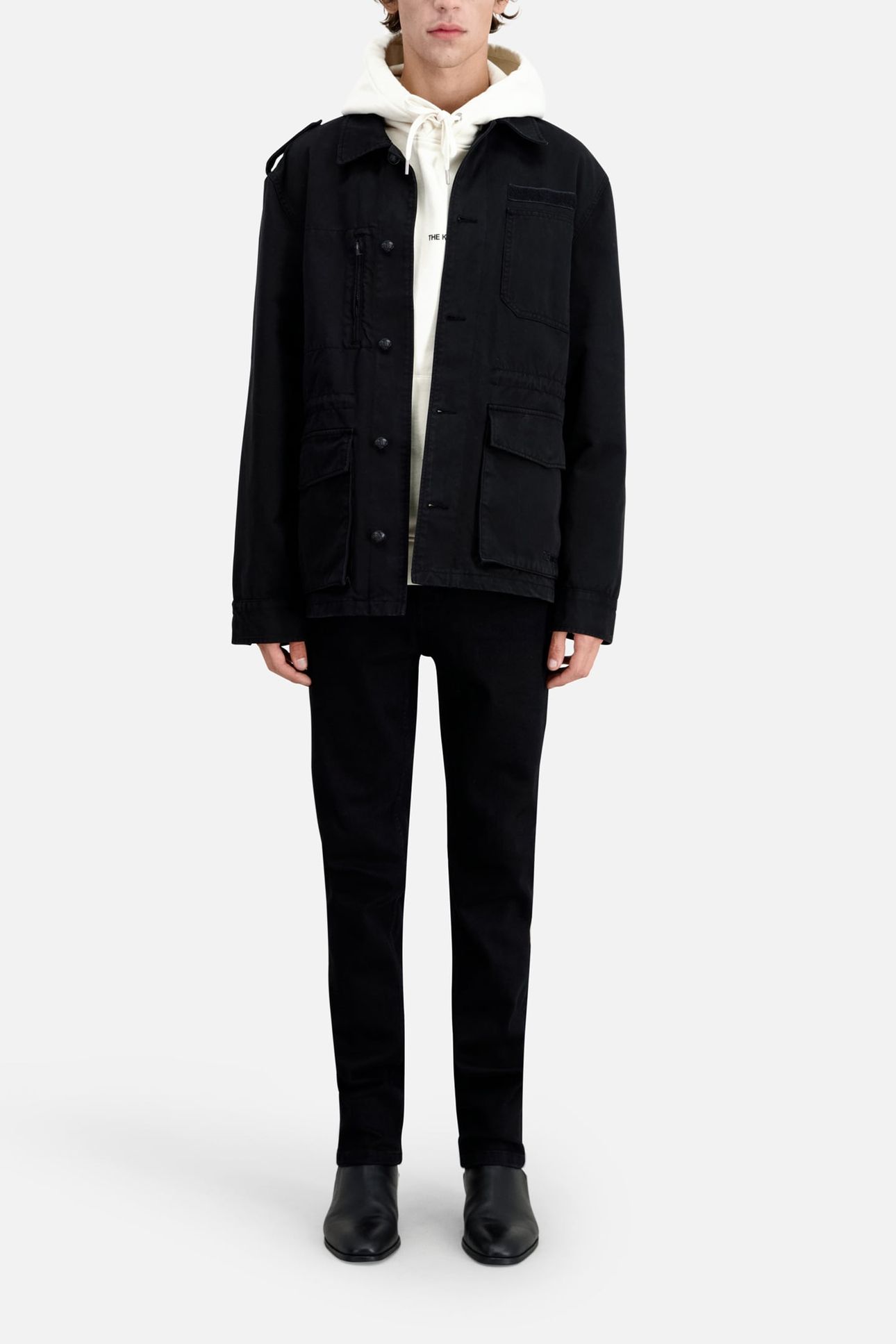 BLACK COTTON JACKET BLACK 2