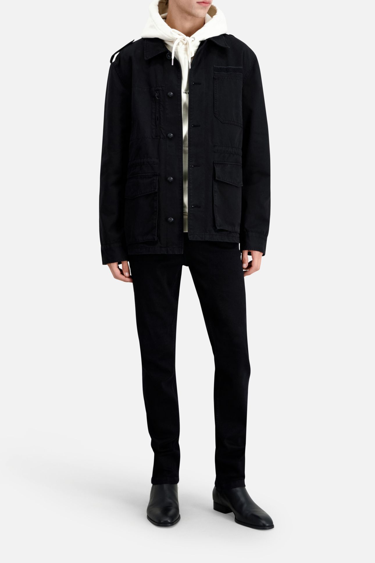 BLACK COTTON JACKET BLACK 5