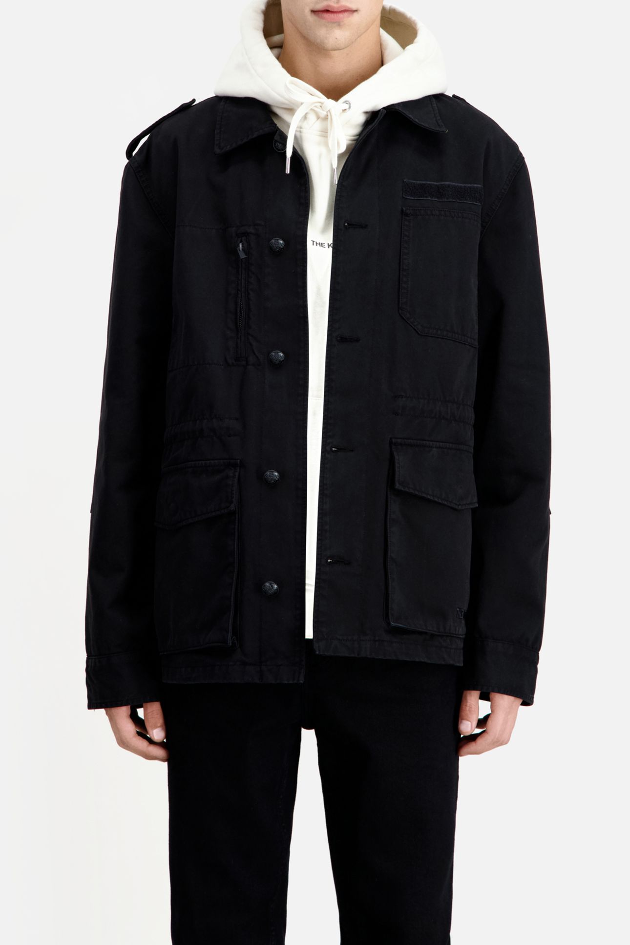 BLACK COTTON JACKET BLACK 1