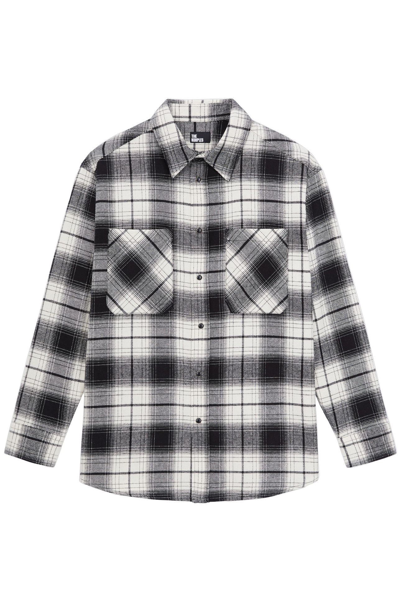 LONG-SLEEVED PLAID SHIRT BLACK WHITE 4