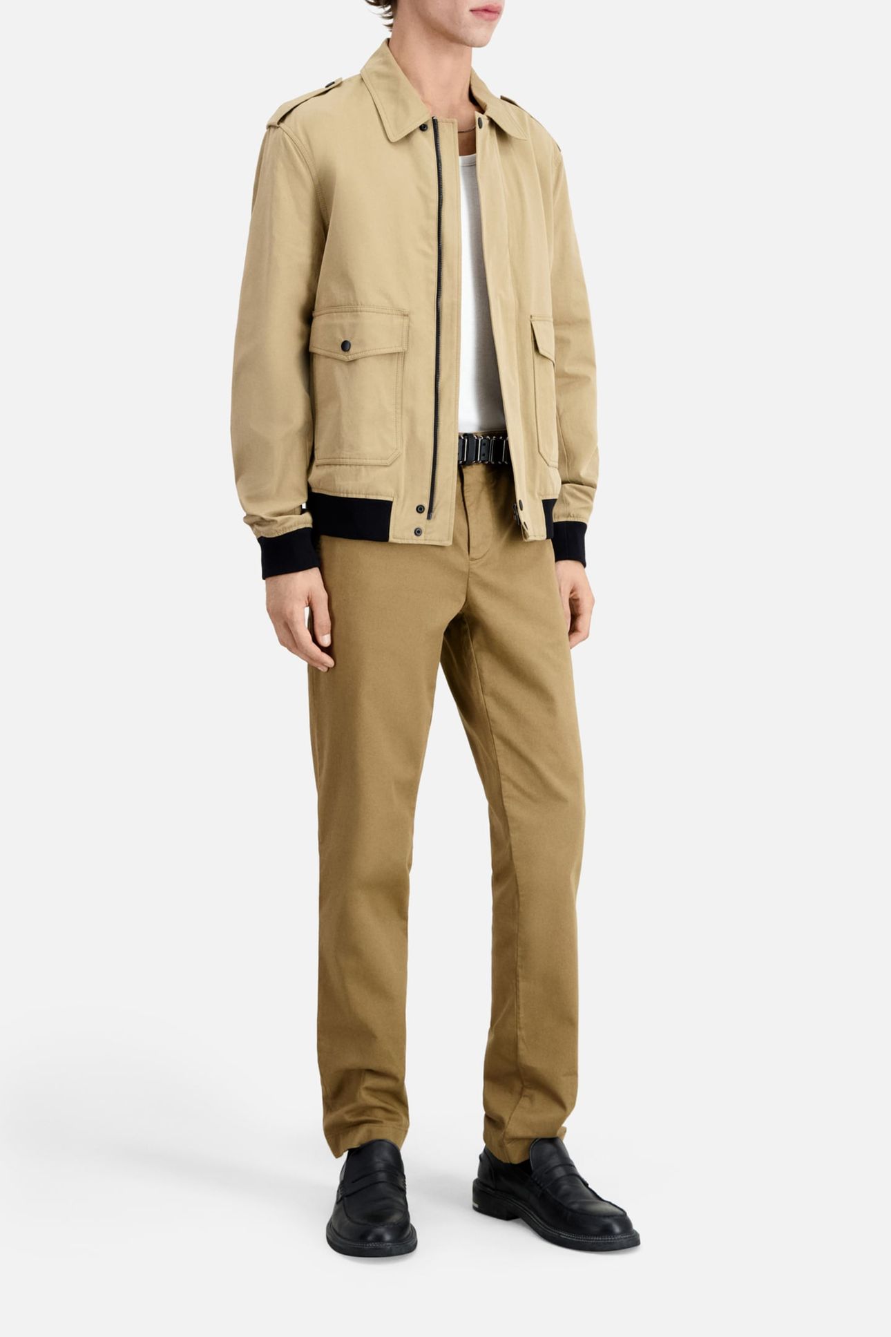JACKET WITH COLLAR AND FRONT PATCH POCKETS BEIGE 5