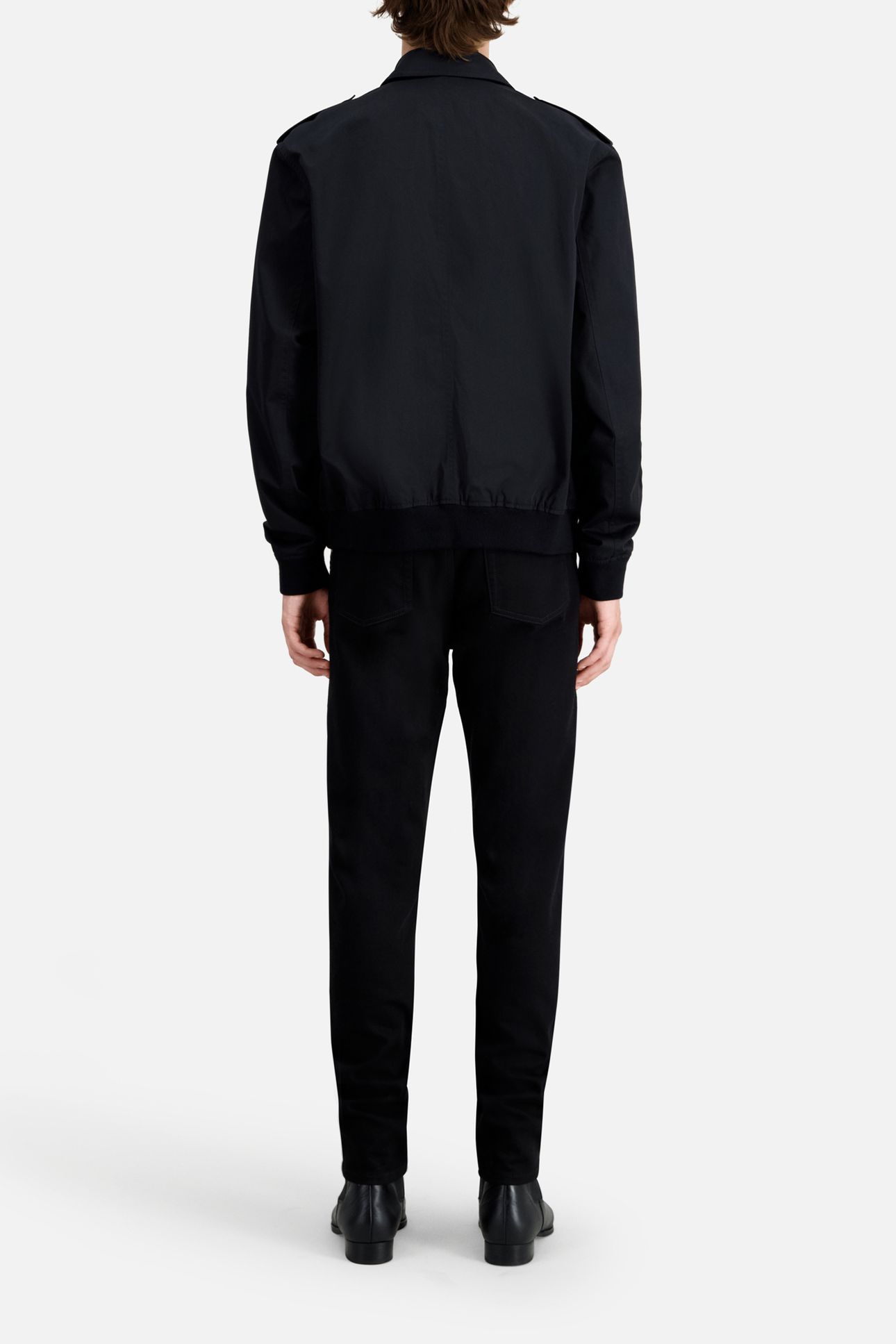 JACKET WITH COLLAR AND FRONT PATCH POCKETS BLACK 3