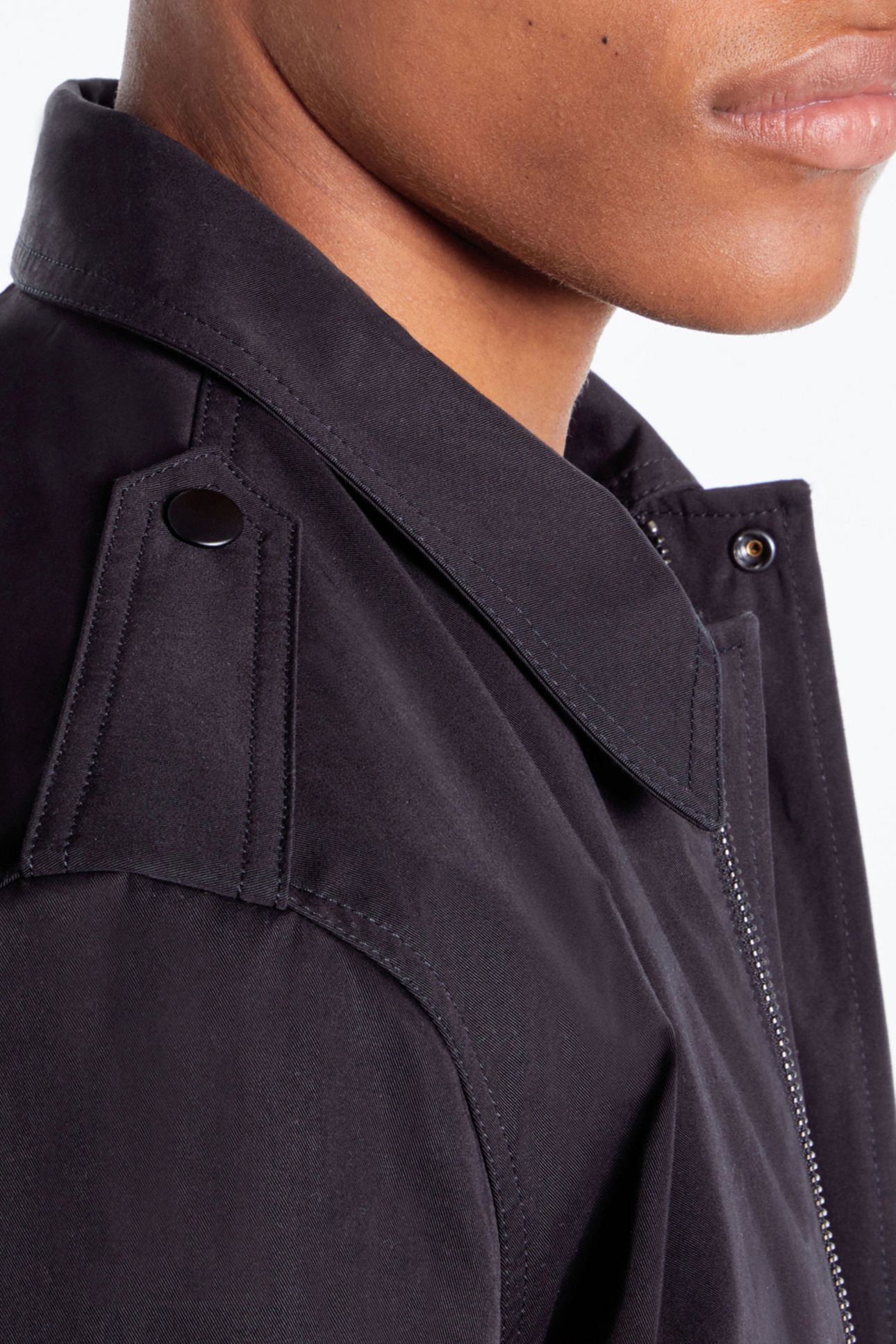 JACKET WITH COLLAR AND FRONT PATCH POCKETS BLACK 5