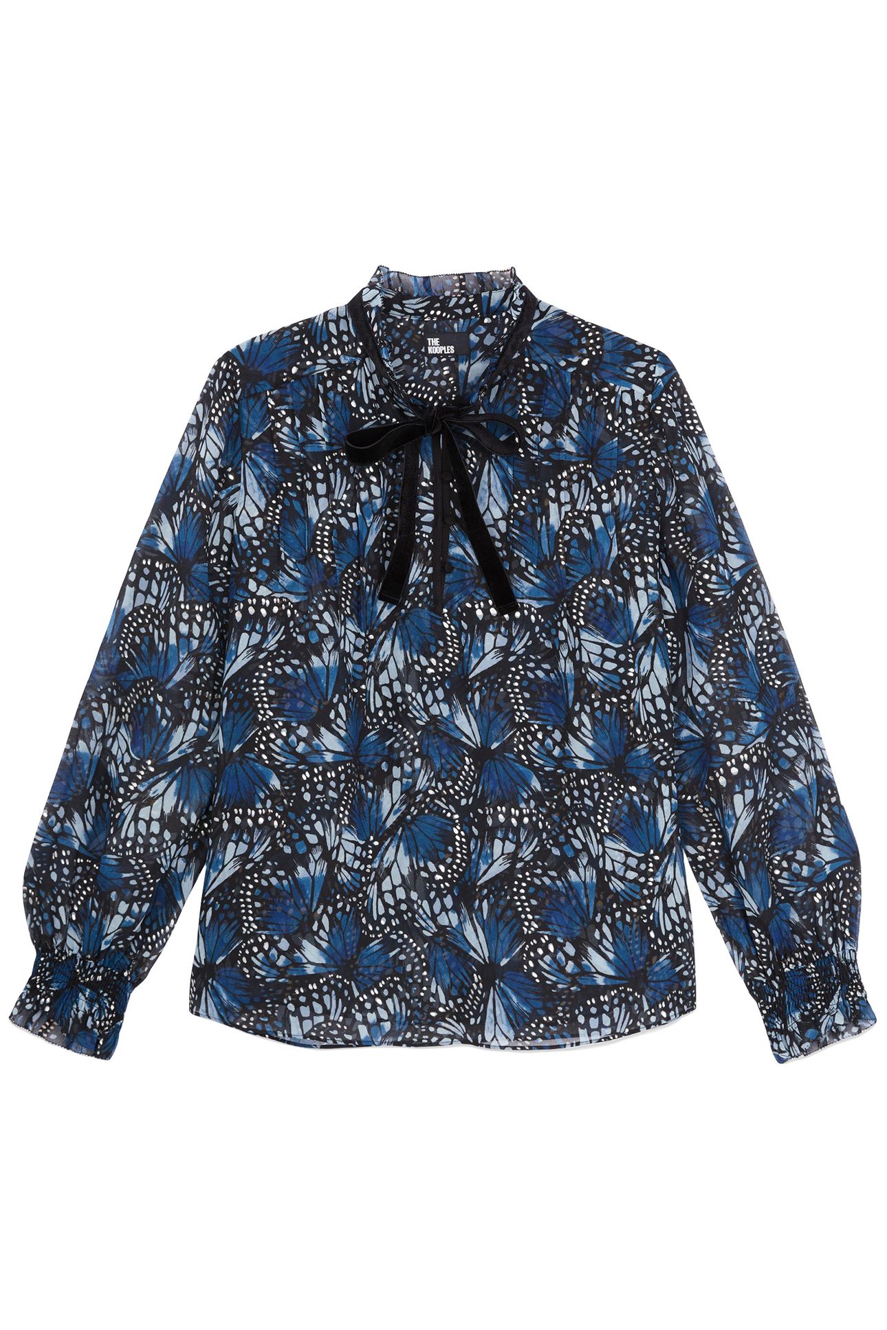 ML TOP BUTTONED NECKLINE WITH VELVET BRAID BLUE 4