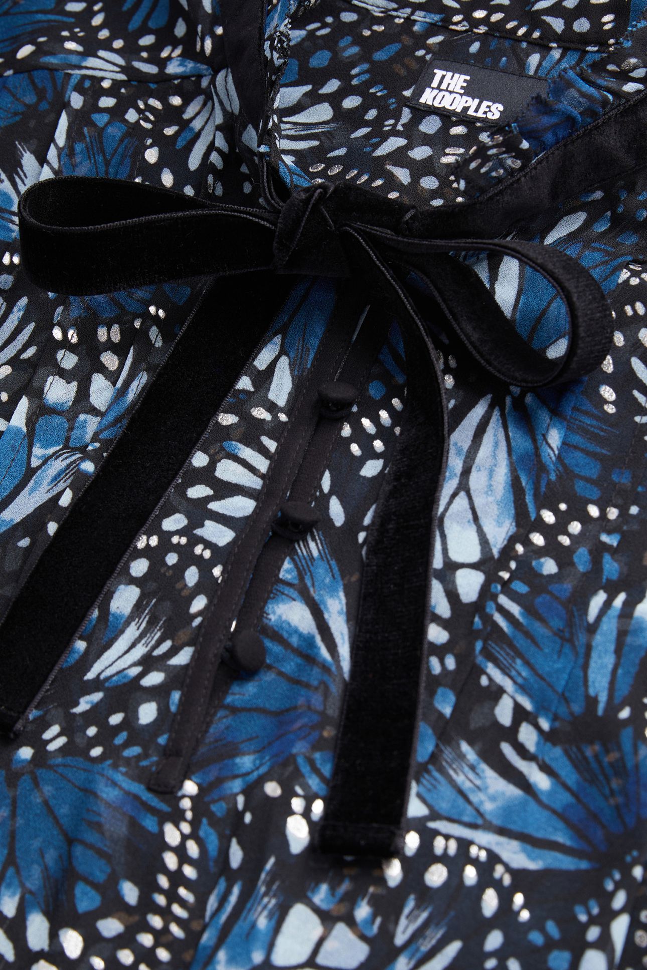ML TOP BUTTONED NECKLINE WITH VELVET BRAID BLUE 5