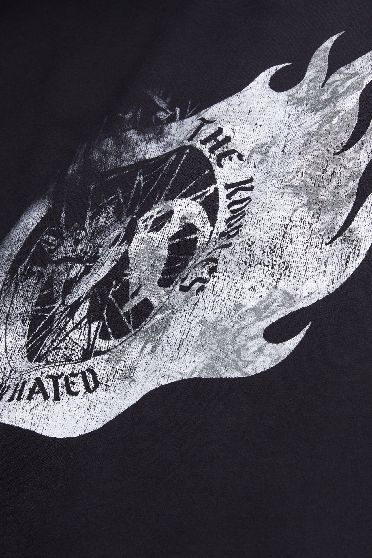 SWEATSHIRT WITH WHEEL AND FLAMES PRINT BLACK 5