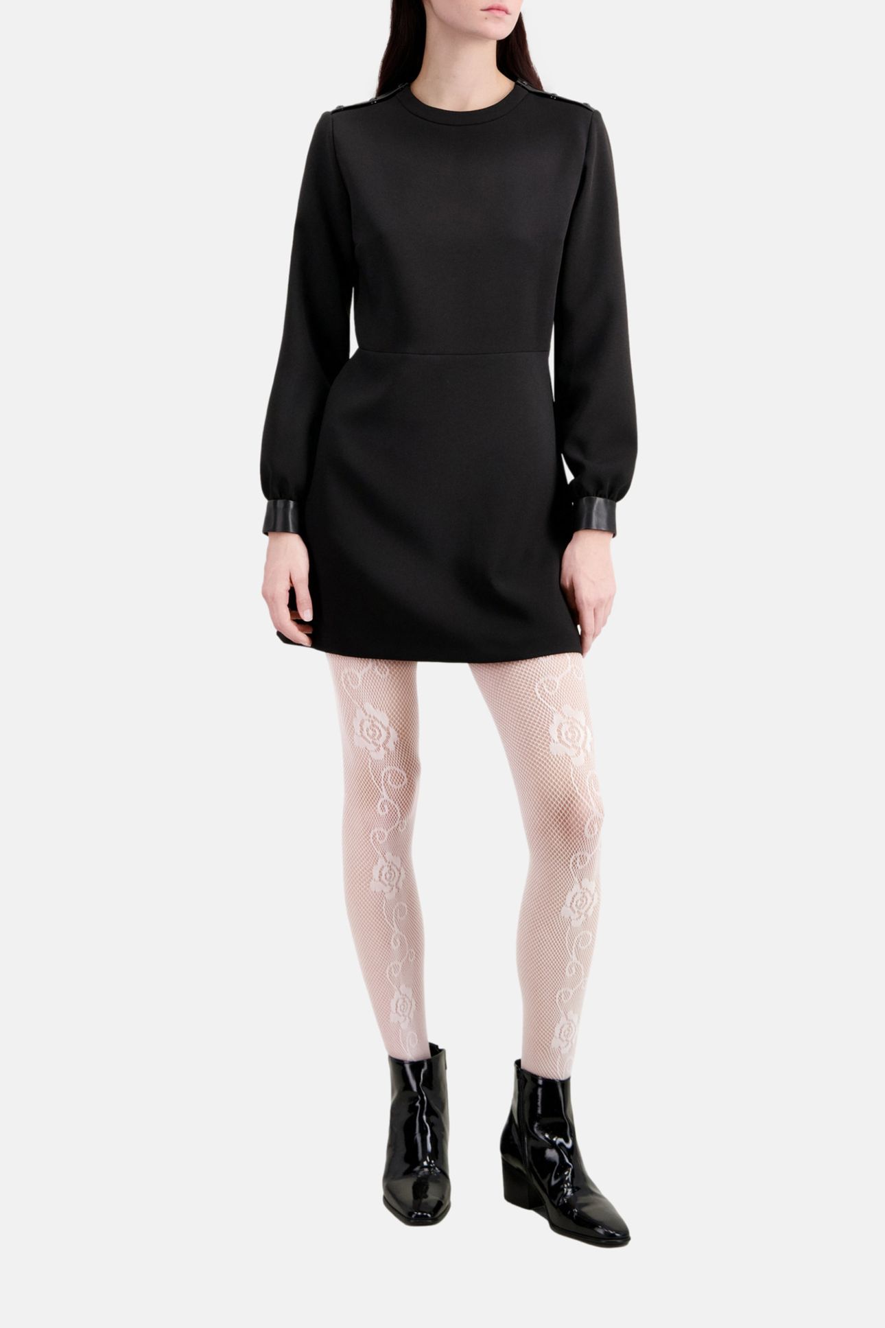 SHORT DRESS ML SHOULDER SNAPS BLACK 5