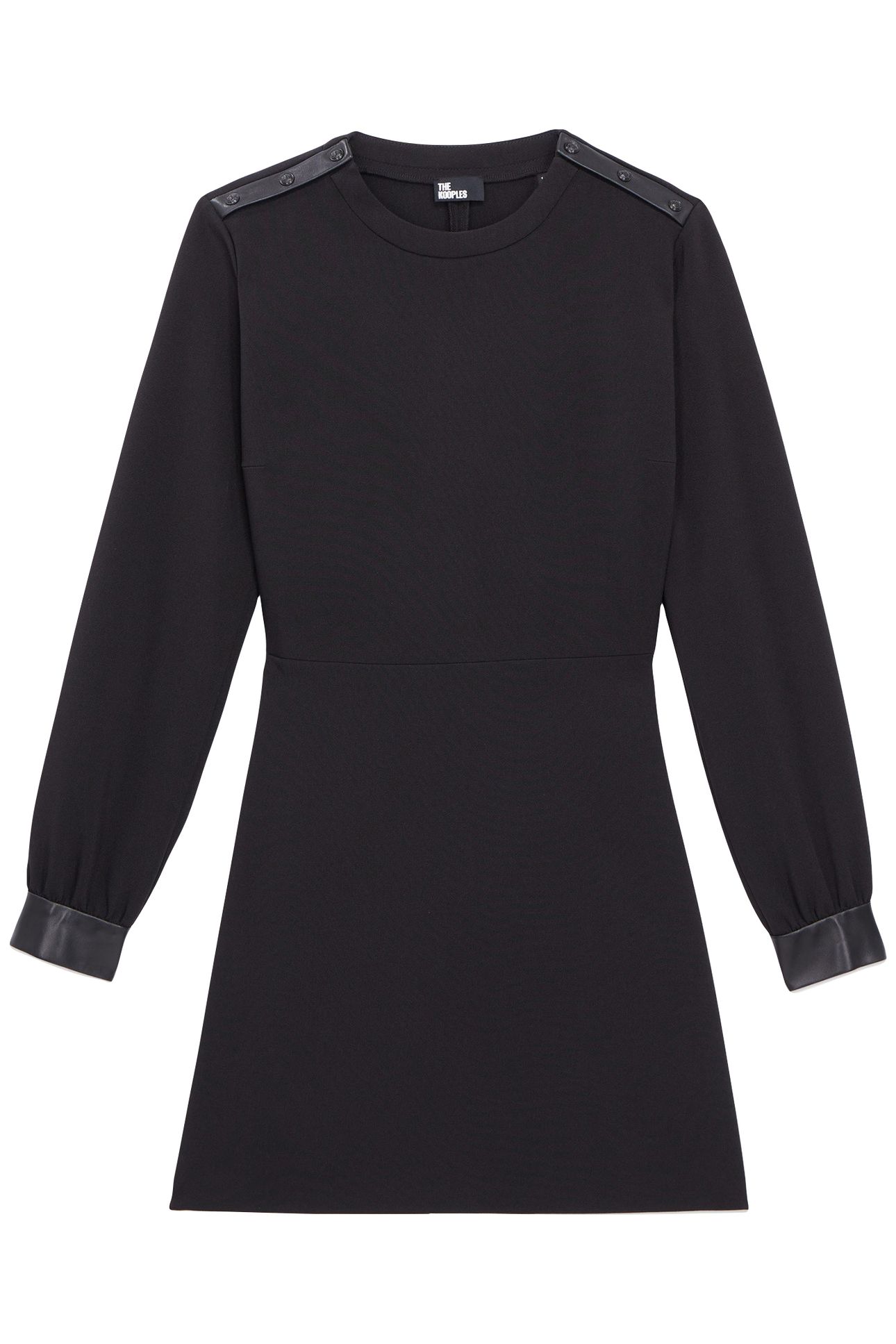SHORT DRESS ML SHOULDER SNAPS BLACK 4