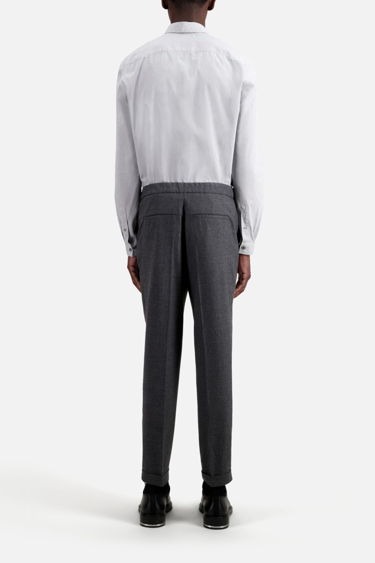 SEMI-ELASTIC FLANNEL SUIT TROUSERS GREY 3