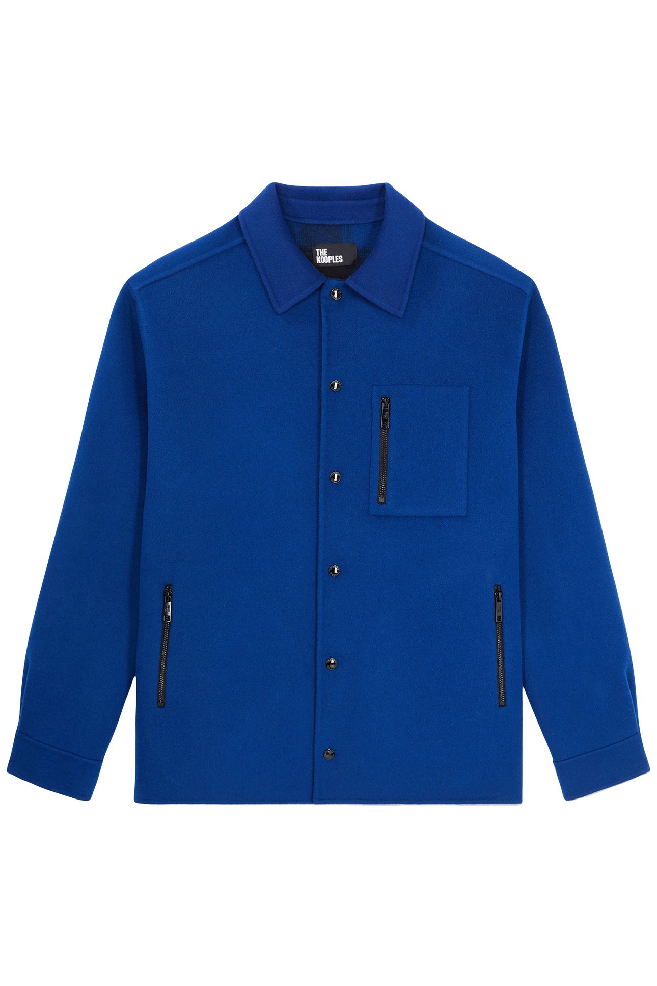 DOUBLE-SIDED WOOL JACKET WITH CHECKED INSIDE ROYAL BLUE-DARK 3